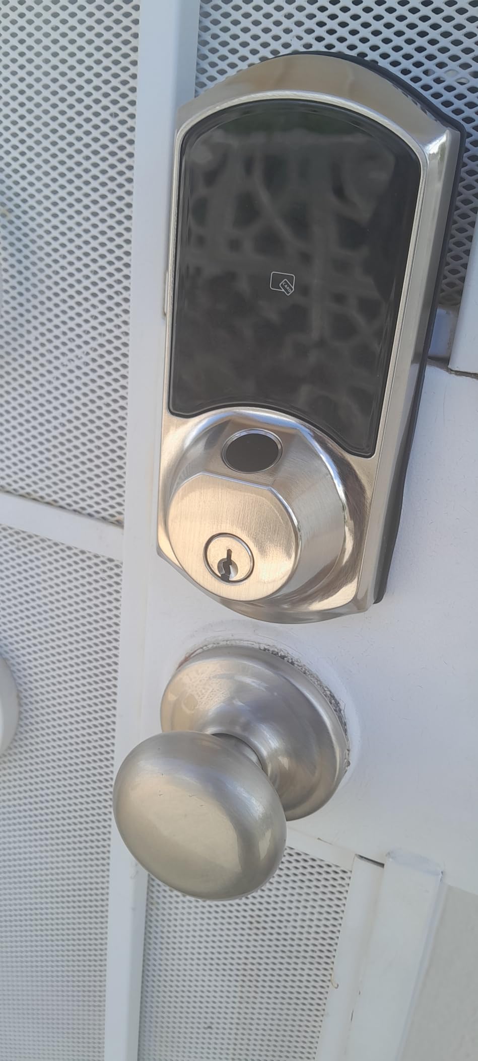 Veise VE07-H Fingerprint Smart Lock for Front Door Handle Set, Matte Black, App Control, 0.3s Fingerprint Unlock, 8-in-1 Unlock, Keyless Entry Keypad Deadbolt, 250+ Codes, Touchscreen, Auto Lock customer photo 1