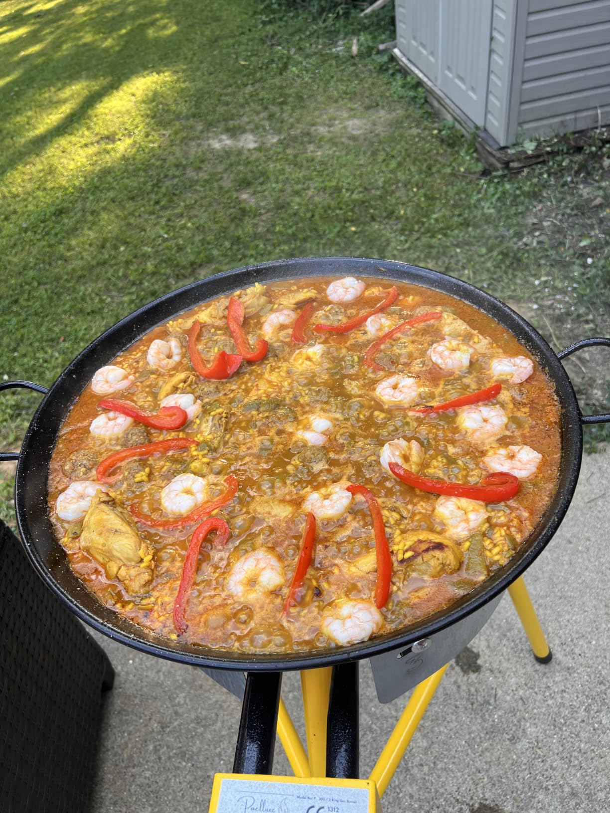 Paelluxe Paella Burner Stand & Regulator Set with 24 Inch Pan - 20 Servings | Dual Burner Rings, Individual Heat Control, Windshield & Outdoor Cover Included, CE Certified customer photo 2