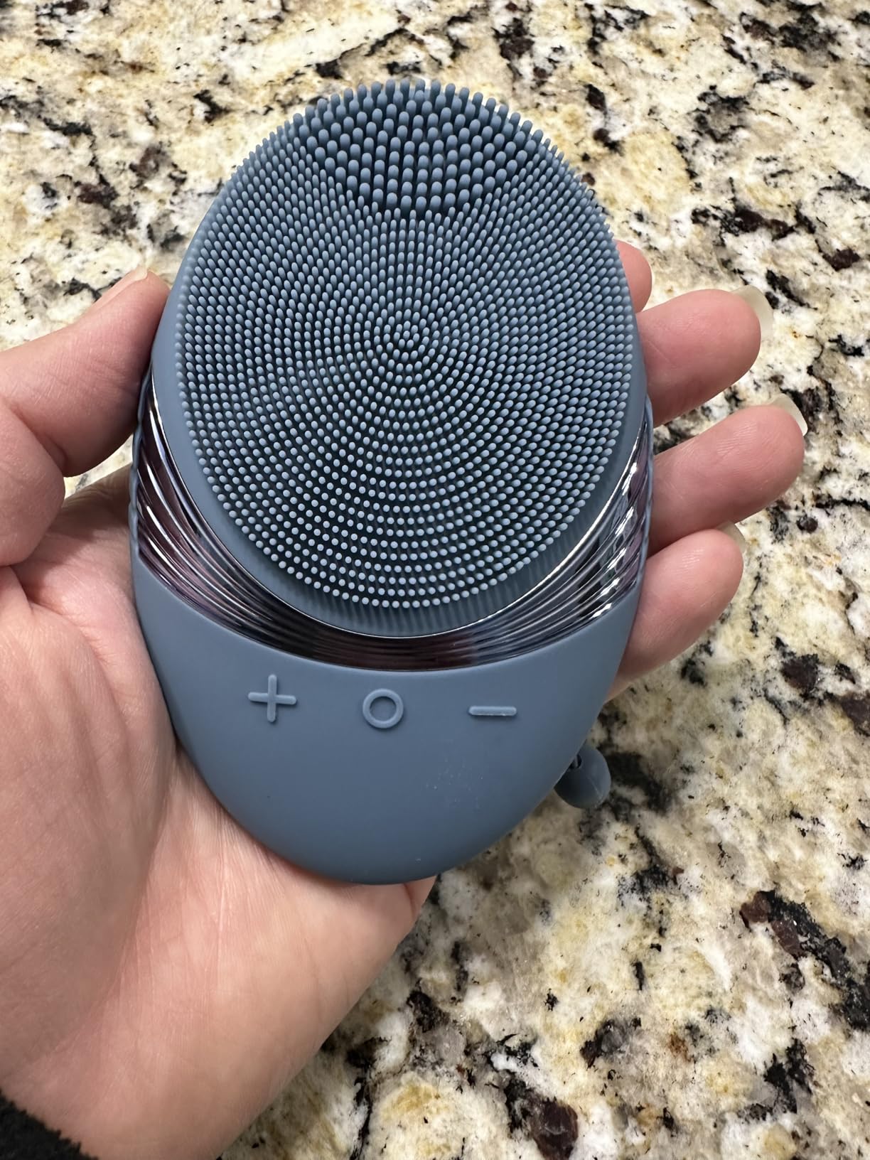 COSLUS FBS01 Facial Cleansing Brush Face Scrubber, Compact for Travel | Rechargeable, Gentle Silicone, 5 Cleansing Modes, Deep Cleaning for Men & Women, Removing Blackhead Exfoliating, Grey customer photo 2