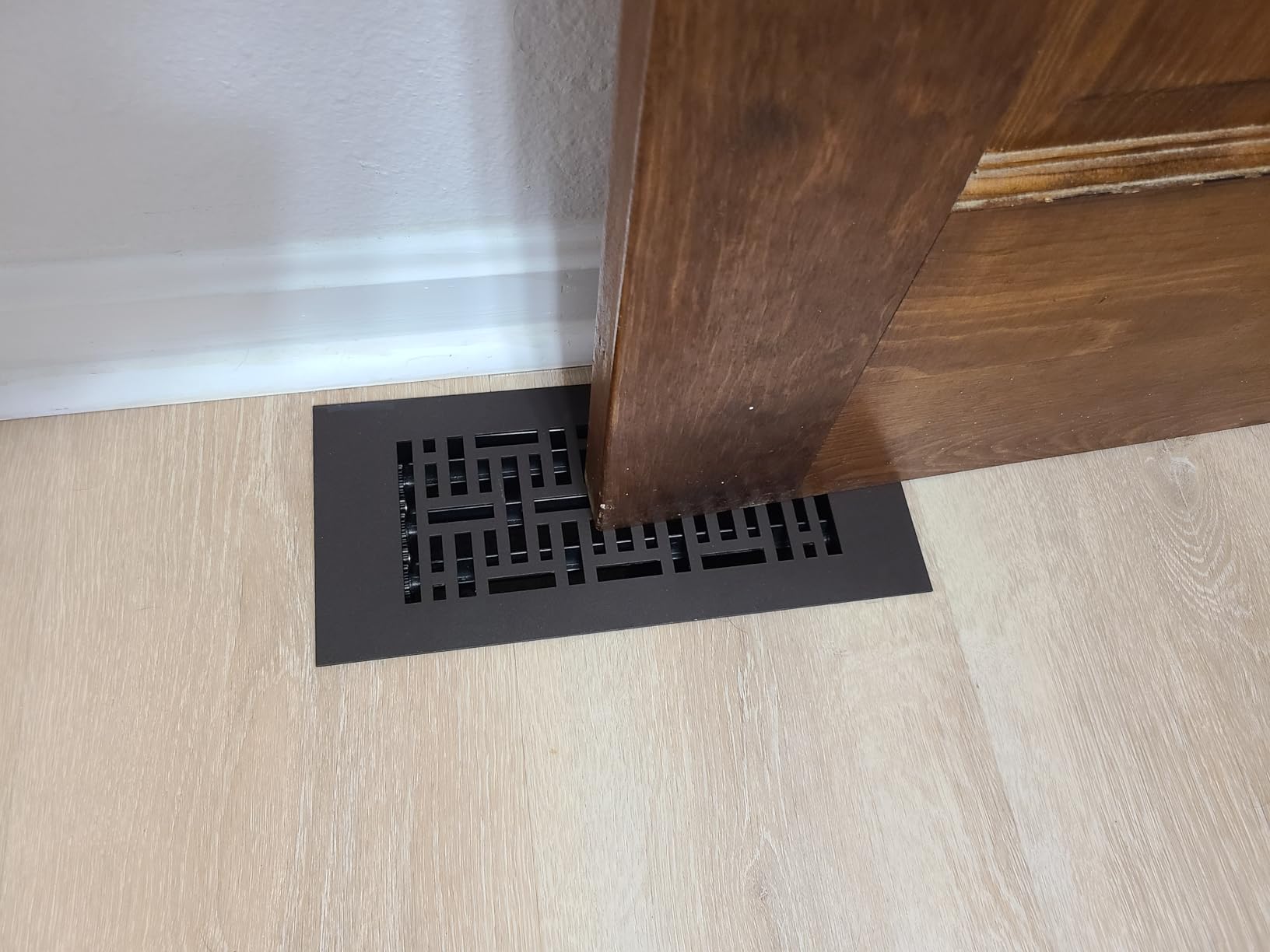 Reggio Register 4x10 Floor Vent Cover, Low-Profile Steel Register, Oil-Rubbed Bronze Woven Pattern, Rust-Resistant Louver, Made in USA customer photo 1