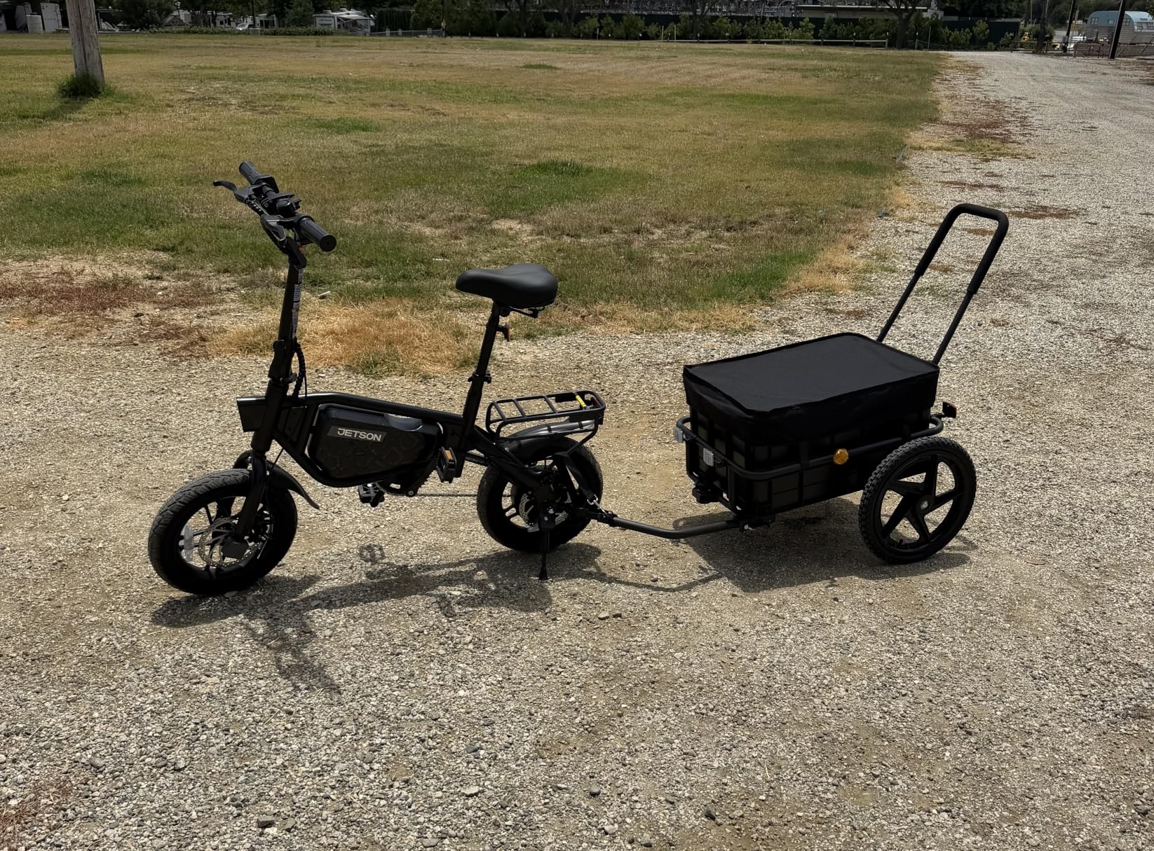 Xspec 2-in-1 Bike Cargo Trailer Pushcart, Bicycle Trailer with Removable Box and Waterproof Cover, Pushcart Stroller with Tow Hitch and Removable Handlebar customer photo 1