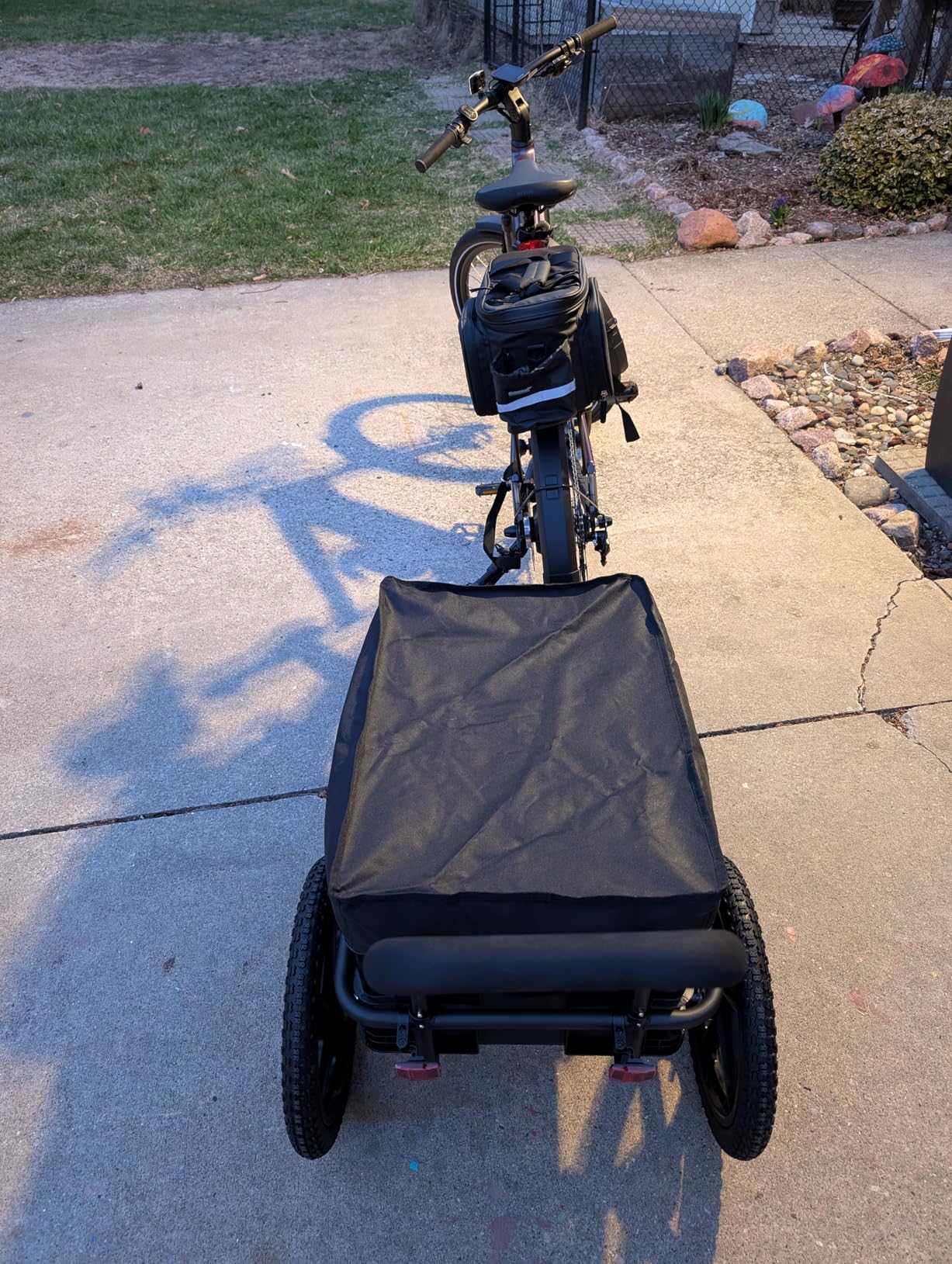 Xspec 2-in-1 Bike Cargo Trailer Pushcart, Bicycle Trailer with Removable Box and Waterproof Cover, Pushcart Stroller with Tow Hitch and Removable Handlebar customer photo 2