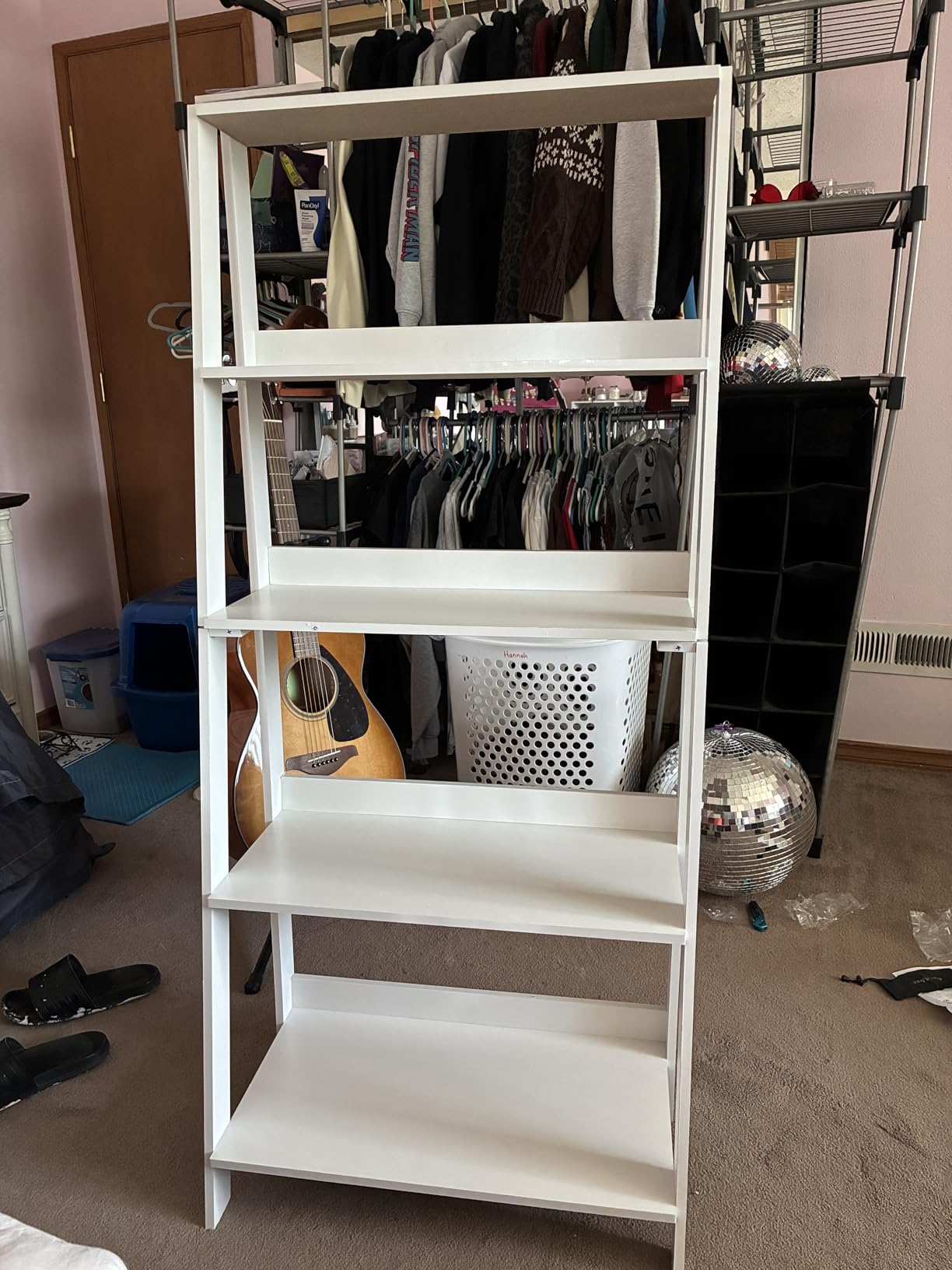 Furinno Ladder 3-Tier Book Shelf, Ladder Shelf, Espresso | 9.3 x 23.6 x 27, Open Design Bookshelf, Display Storage Bookcase, Living Room, Home Office customer photo 2