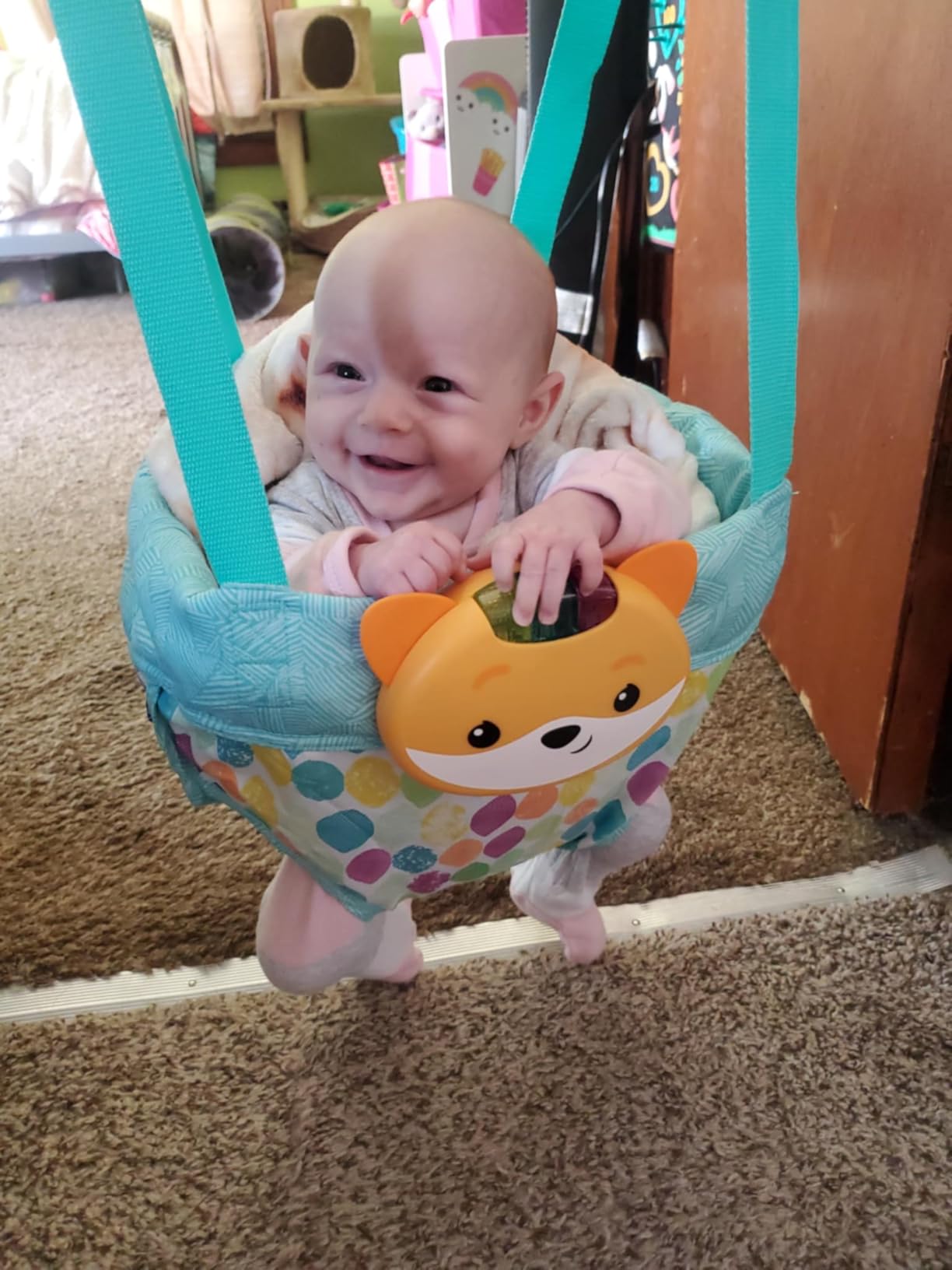 Infantino 2-in-1 Music & Lights Fox Doorway Jumper, 4+ Months customer photo 2