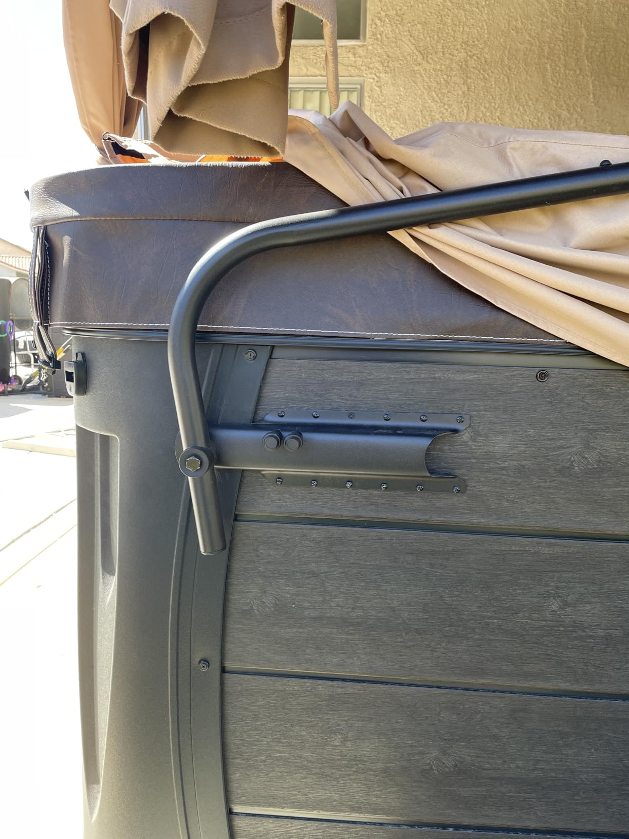 Spa Cover Lift Universal Hot Tub Cover Lifts Side Mounted Cover Lifter Aluminum Reinforced Brackets, Spa Cover Lever Lift Fits Most Spa & Hot Tubs customer photo 2