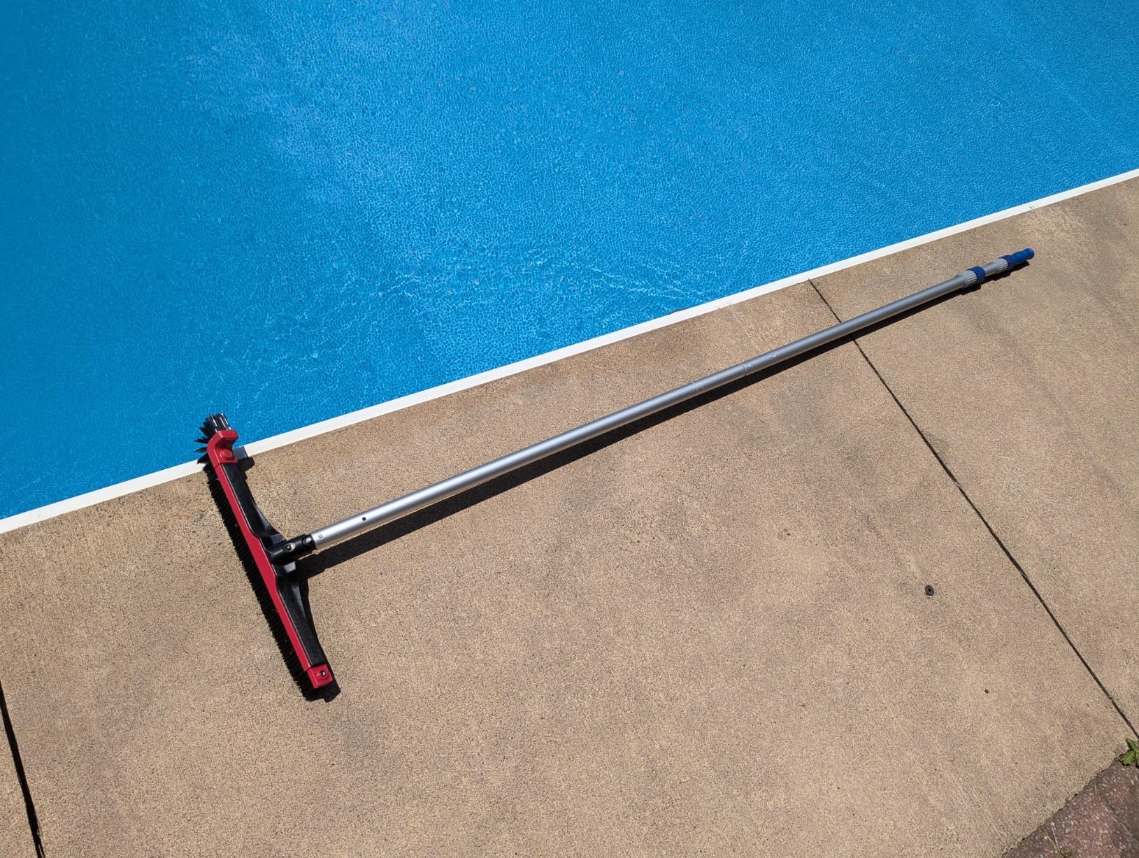 Poolvio 12 FT Telescopic Swimming Pool Pole - Adjustable 2 Piece Aluminum Pool Pole for Pool Cleaning Skimmer Nets Vacuum Heads and Brushes, Strong Grip and Lock customer photo 2