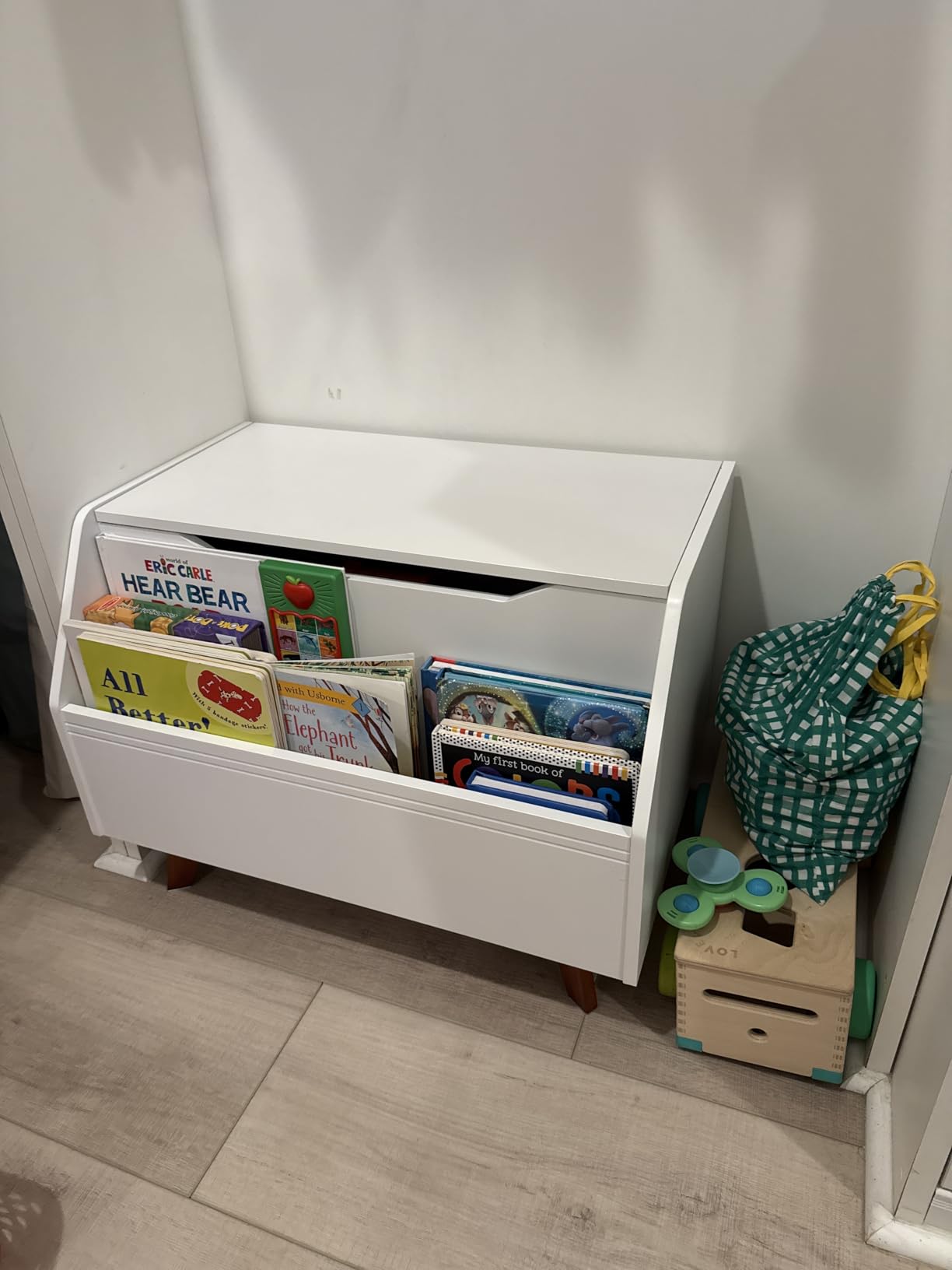 UTEX Kids Toy Box, Wooden Toy Chest, Kids Storage Organizer Bench with Front Book Storage Area for Boys and Girls, Children's Furniture, White customer photo 1