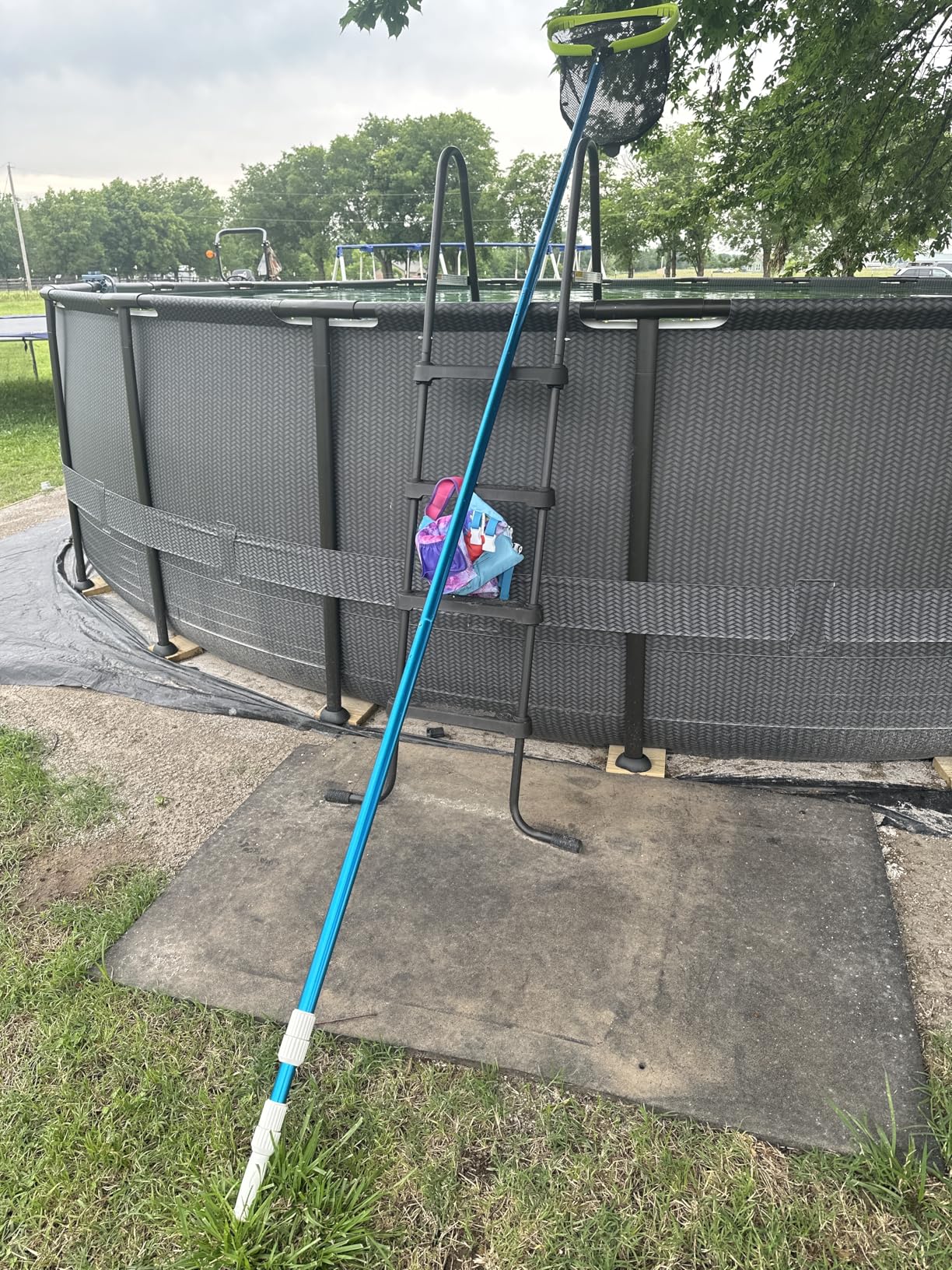 Premium 15 Ft Pool Pole - Telescoping Swimming Pool Cleaning Poles, Heavy Duty Adjustable Telescopic Extendable Pole, Blue Anodized Aluminum customer photo 2