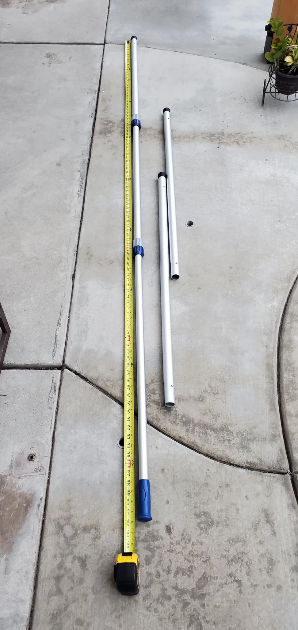 Poolvio 15 FT Telescopic Pool Pole - Adjustable 3 Piece Aluminum Pool Skimmer Pole for Pool Cleaning Skimmer Nets Vacuum Heads & Brushes, Strong Grip & Lock customer photo 2