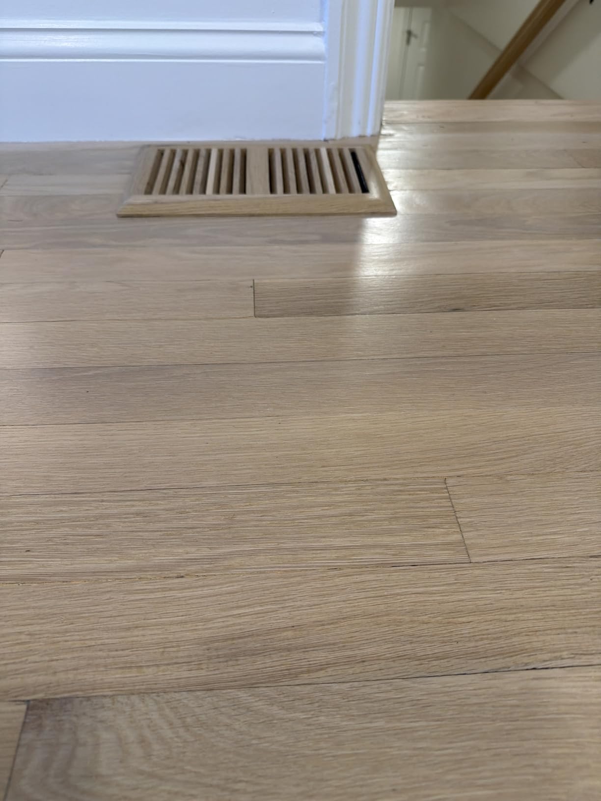 2PC 4x10 Inch White Oak Wood Floor Register Vents Cover - Drop in Register with Damper Wooden Vents Covers for Home Floor Unfinished (White Oak) customer photo 2