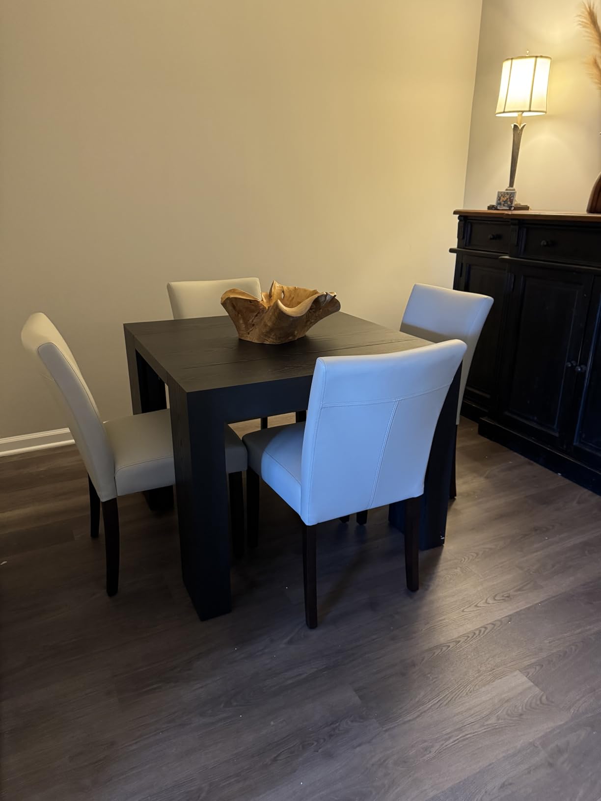 Transformer Table - Solid Wood Extendable Dining Table, Seats 2-12, Expandable Dining Room Table, Space-Saving Furniture, Expandable Dining Furniture, Black (Table Only) customer photo 1
