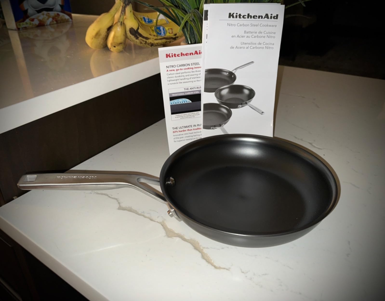 KitchenAid NITRO Carbon Steel Frying Pan/Skillet, Stainless Handle, Nitrided Carbon Steel Pan, Compatible with All Cooktops, 8.5 Inch Open Fry Pan - Black customer photo 2
