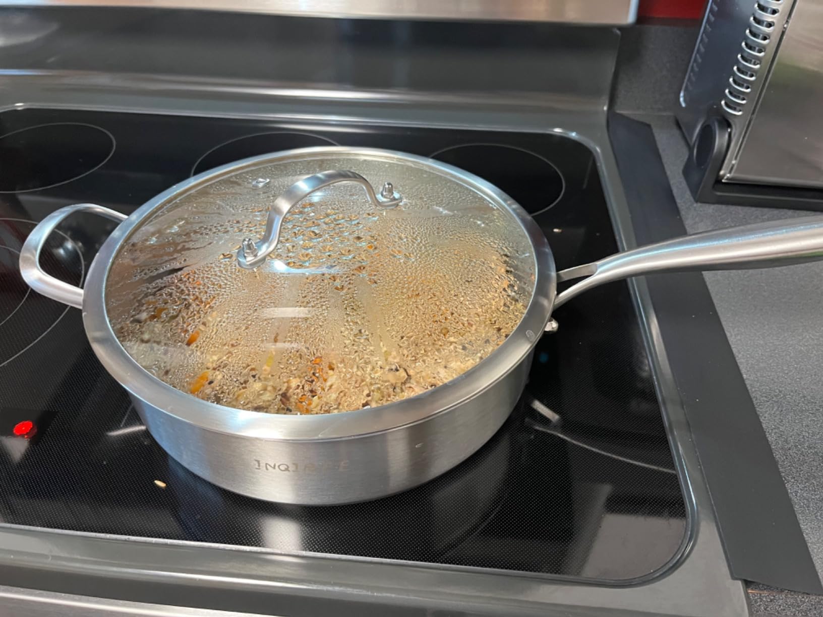 Inqibee 6 QT Tri-Ply Stainless Steel Saute Pan with Lid | Deep Frying Pan with Helper Handle | 12 Inch | Induction Compatible | Oven & Dishwasher Safe | Serves 5-7 People customer photo 2
