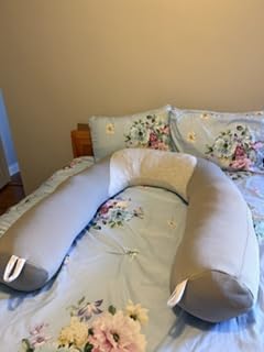Plufl Hugl Cooling Body Pillow for Adults Made with CloudSupport Fill | U Shaped Maternity Pillows Great for Side Sleepers & Pregnant Women | Washable Cover | Grey customer photo 2