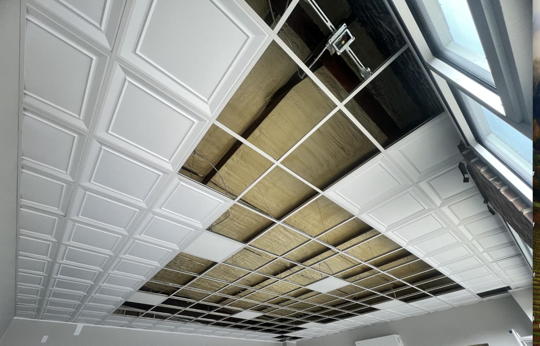 Art3dwallpanels Ceiling Tiles, 24 x 24 Inch, 12 Pcs, White | Drop Ceiling Tiles, High Grade PVC Wall Panels, Drop in, Fire Rated, Waterproof, Light Weight, Cover 48 Sq.Ft customer photo 2
