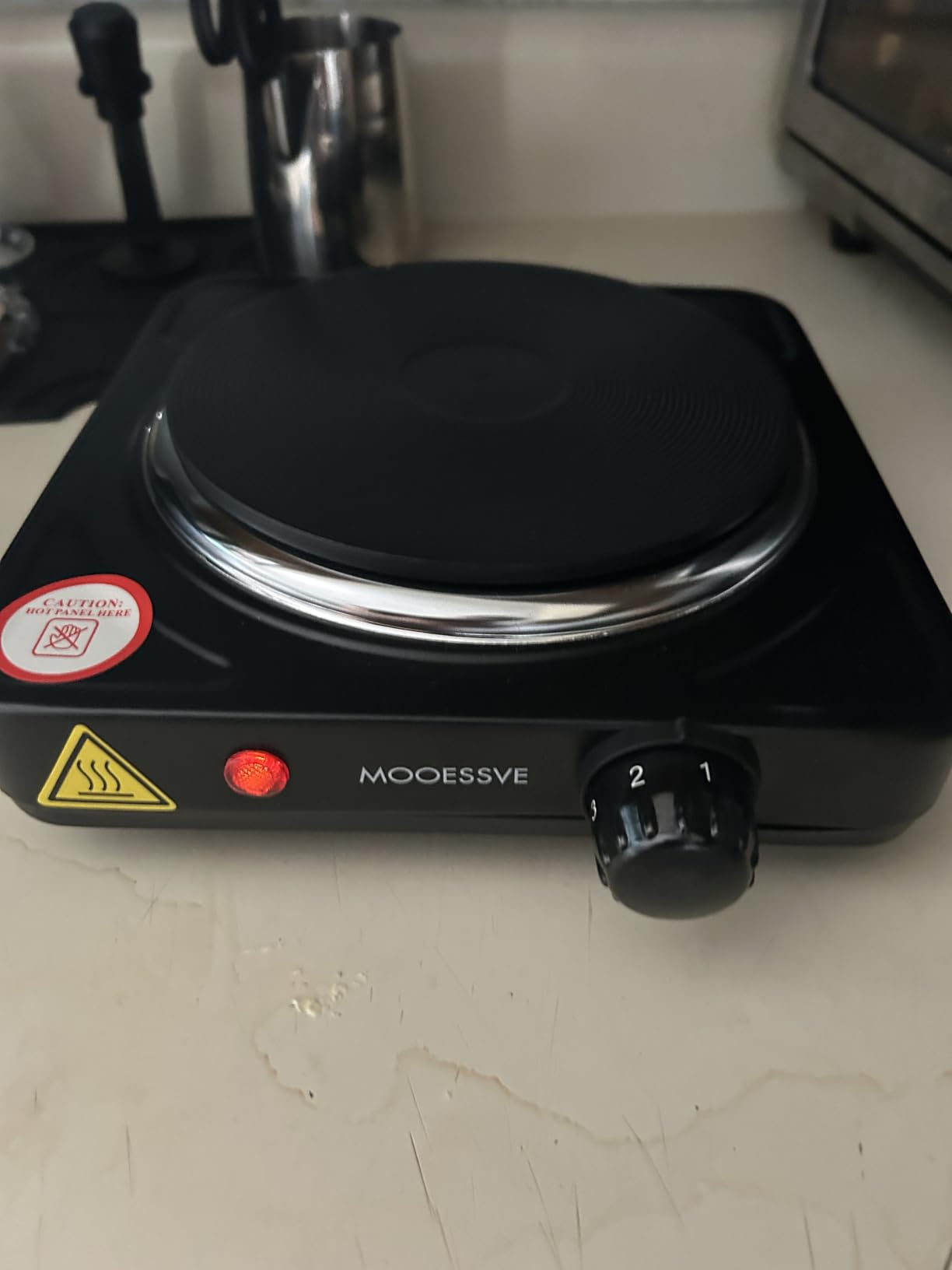 Countertop Double Cast Iron Burner 1800 Watts Electric Hot Plate with Adjustable Temperature 6.1