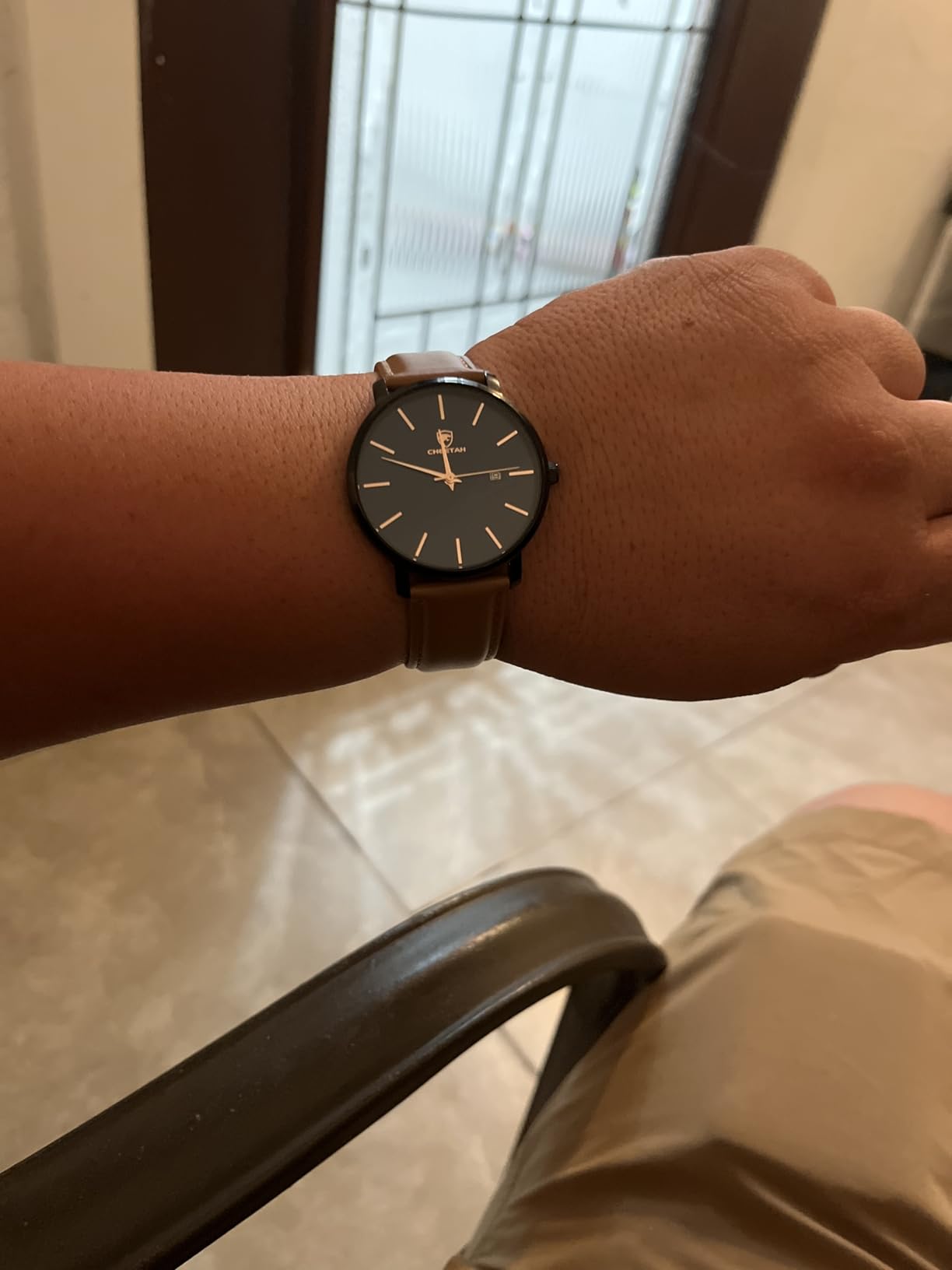 CHEETAH Minimalist Waterproof Quartz Watches for Men with Leather Strap, Auto Date customer photo 2