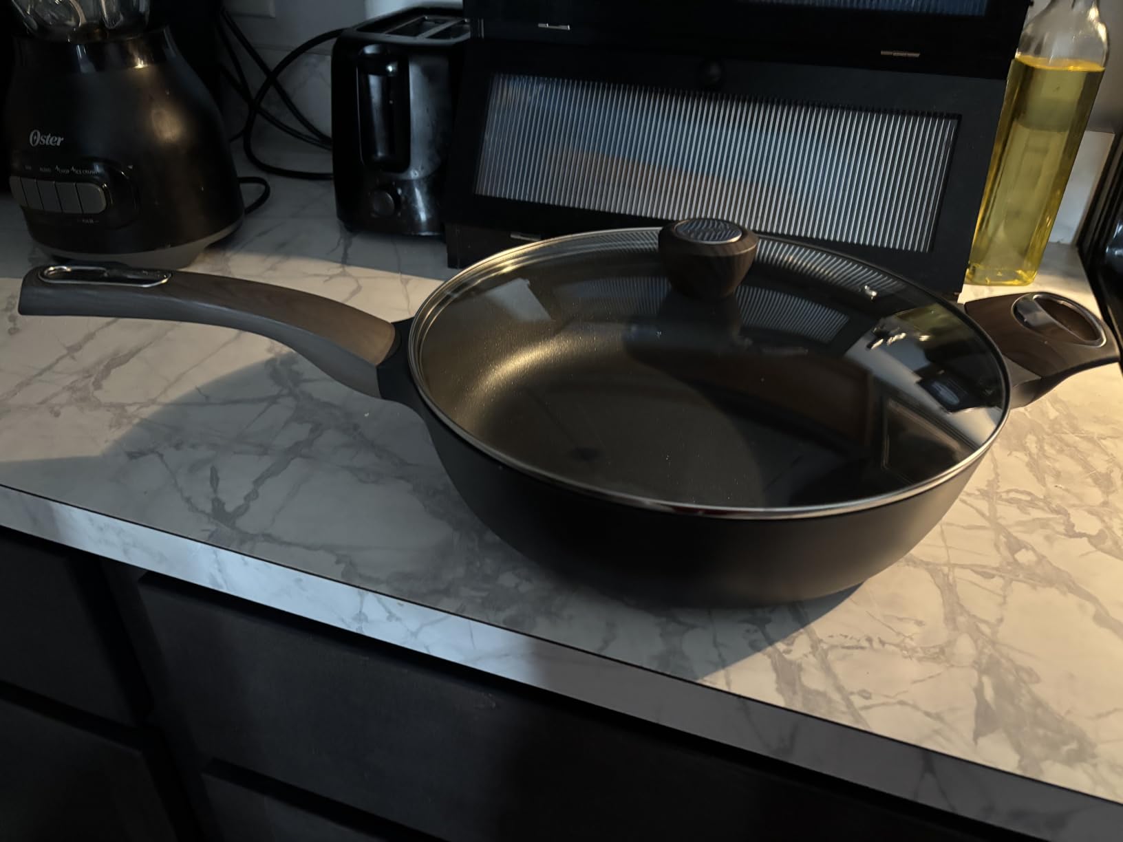 SENSARTE Nonstick Frying Pan Skillet with Lid, 13.3 Inch Large Deep Frying Pan, 6 Qt Non Stick Saute Pan with Cover, Induction Pan, Healthy Non Toxic Cooking Pan with Helper Handle, PFOA PFOS Free customer photo 1