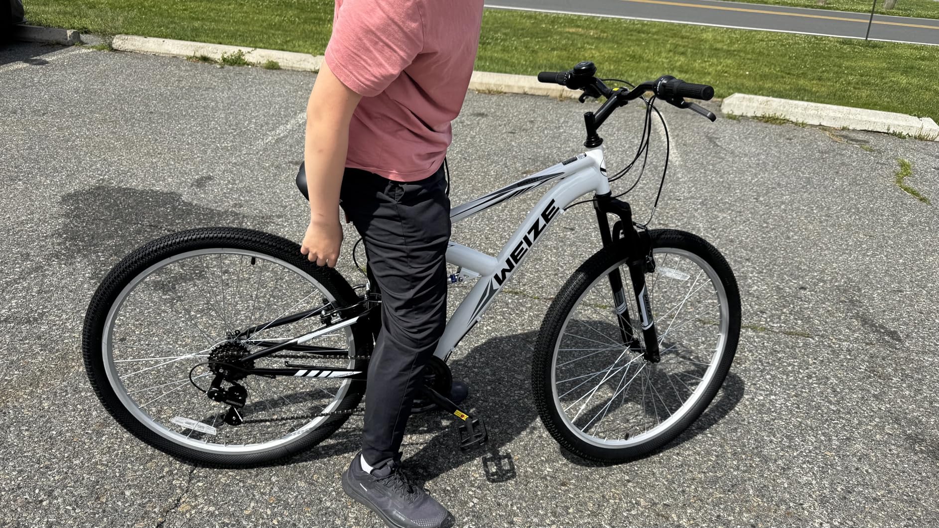 WEIZE Mountain Bike, 24/26/27.5 inch Outdoor Cycling Bike, 18-Speed/High-Carbon Steel/Dual Full Suspension, Adjustable Ergonomic Seat for Men Women Adult, MTB Bicycle with Suspension Fork customer photo 2