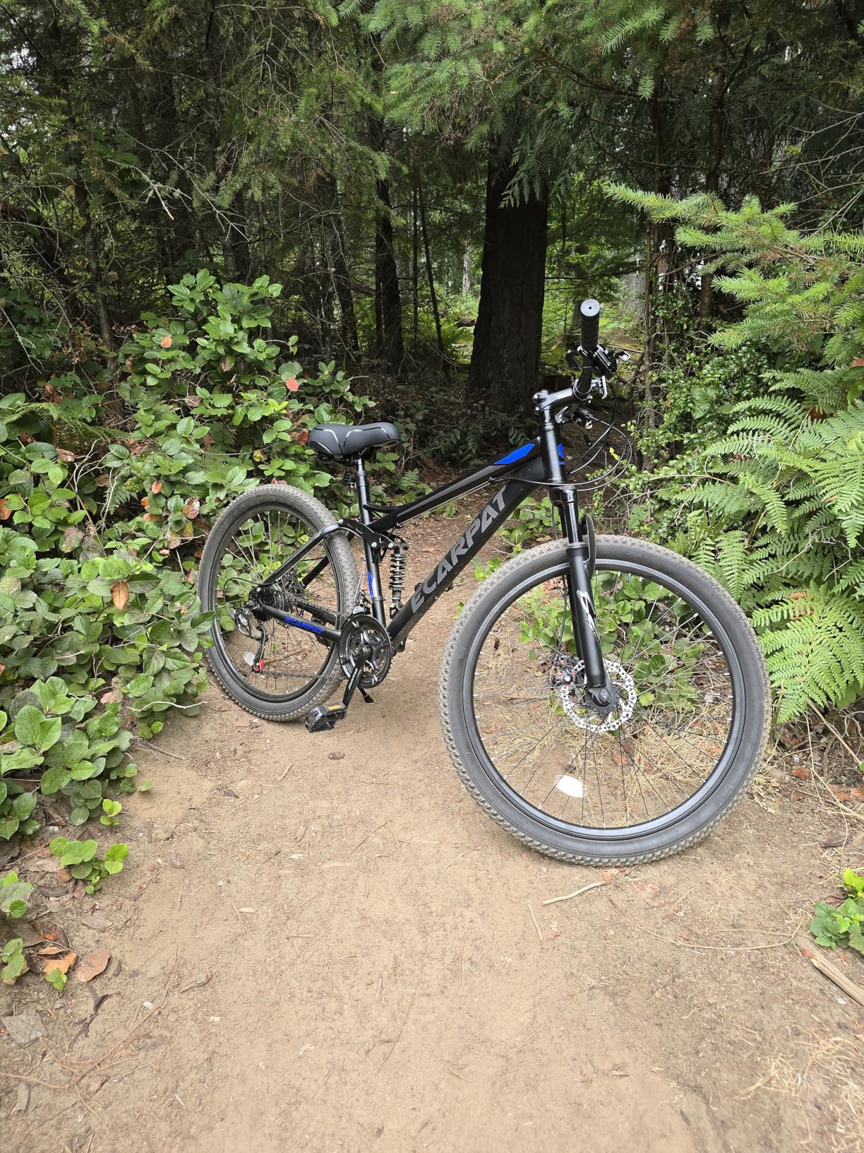 Ecarpat Mountain Bike 24 26 Inch, Dual Full Suspension Mens Womens Bike, 21 Speeds Dual Disc Brake Carbon Steel Bike, Boys Mens Mountain Bike for School Work Summer Camping customer photo 1