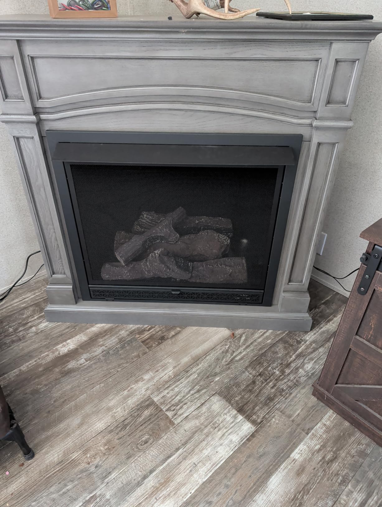 Comfort Glow Dual Fuel Ashen Grey Vent Free Fireplace, 33000 BTU - GFD4605R | Natural Gas or Liquid Propane Fireplace, Thermostatic Remote, Heats up to 1,200 sq ft Area, Electronic Spark Ignition, ODS customer photo 1