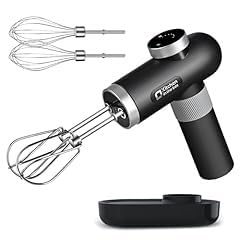 Kitchen in the box Cordless Rechargeable Hand Mixer for Kitchen, Portable Handheld Electric Mixer with Beaters, Whisks, 6-Speed Digital Display, Charging Base and USB-C Charge Cable (Classic Black) customer photo 2