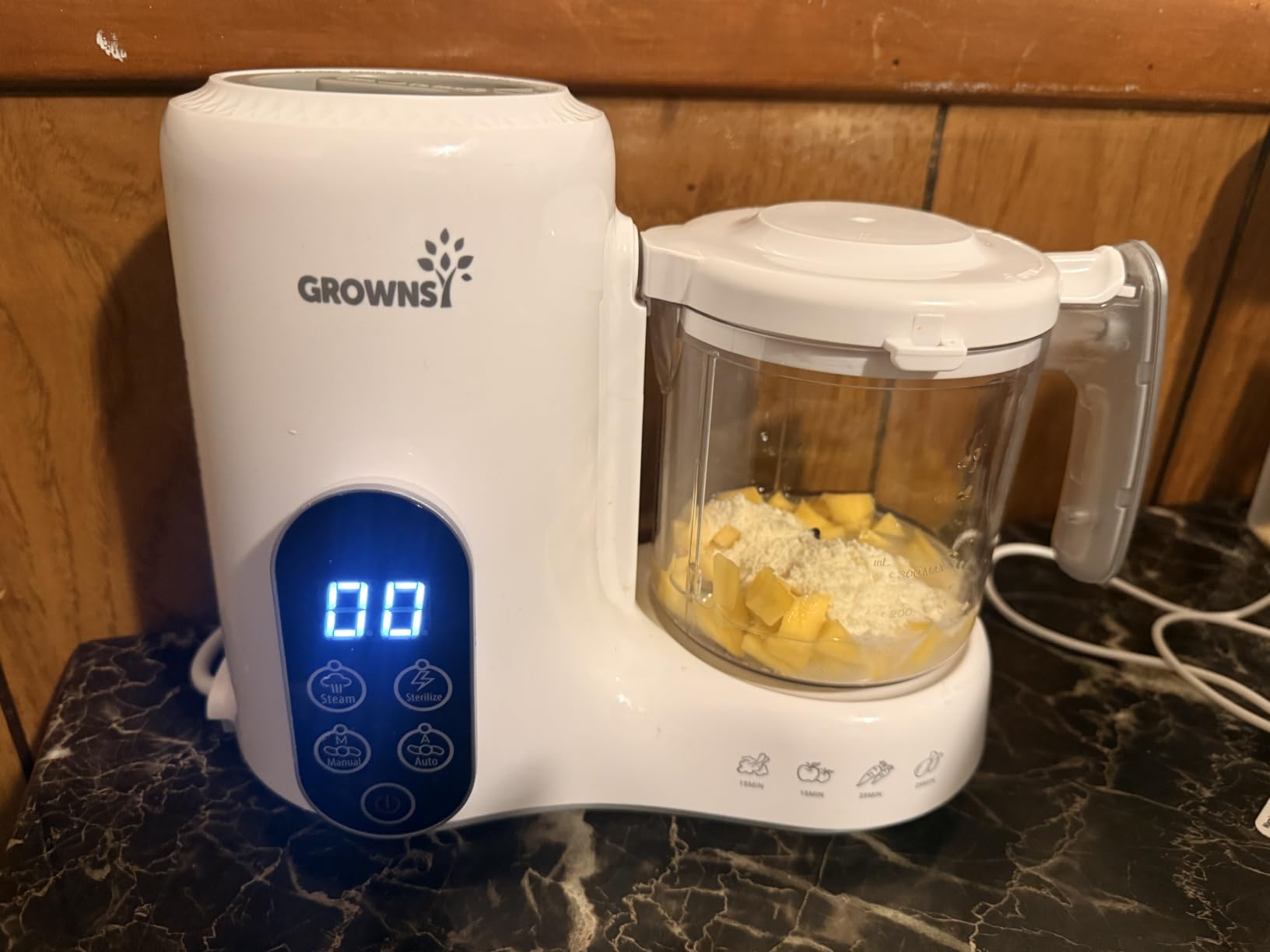 Grownsy Baby Food Maker with Steam Basket, One Step Baby Food Processor Steamer Puree Blender Grinder Mills Machine, Auto Cooking Grinding and Sterilizing for Healthy Homemade Baby Food, White customer photo 2