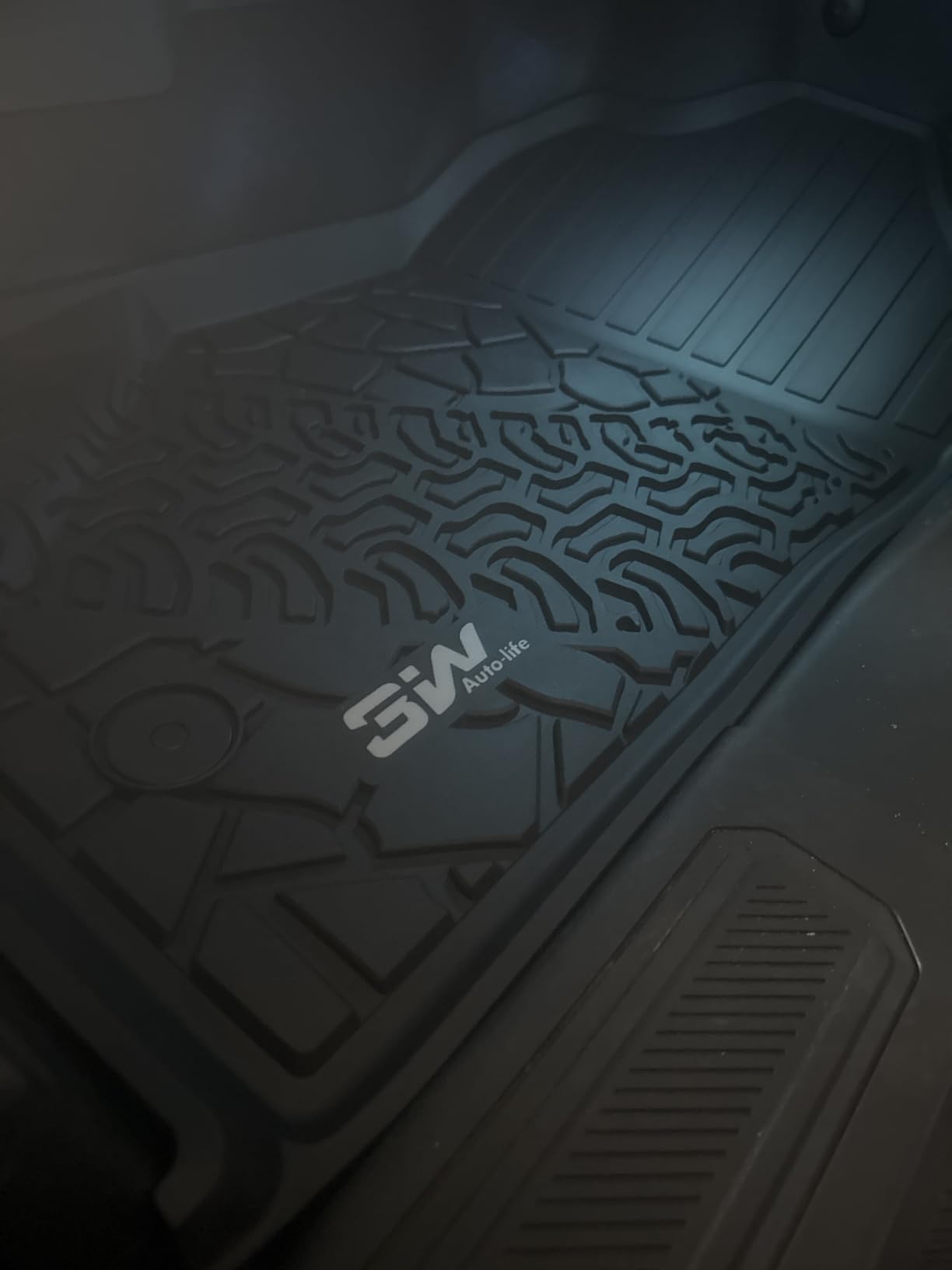 3W Floor Mats Fit for Ford F250 F350 F450 F550 2017-2025 2026 Super Duty Crew Cab Bucket Seat with Under Seat Storage, All Weather TPE Custom Fit F 250 Floor Liner(Not for Vinyl Floor), Upgraded customer photo 1