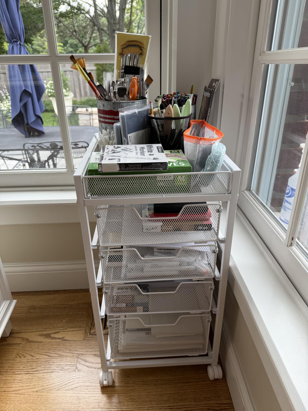 Rolling Utility Cart with 4 Drawers, Craft Organizer and Storage Carts with DIY Divider, Lockable Wheels Storage Organizer for Art Supplies, Store for Brushes & Paints & Small Parts(Patent Pending) customer photo 1