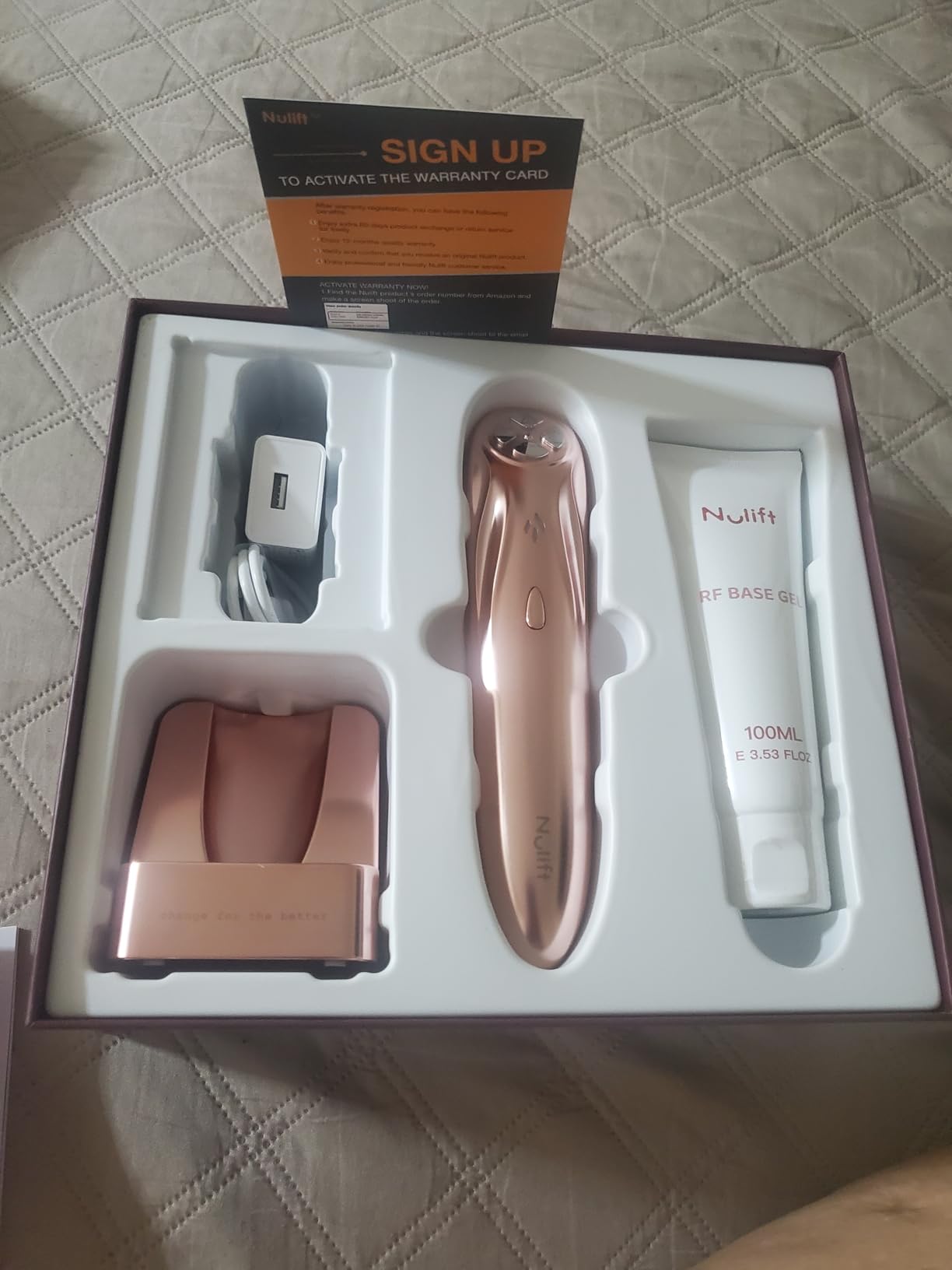 RF Radio Frequency Facial Device, 1MHz RF Machine for Anti-Aging & Face Lifting, Wireless Skin Tightening for Wrinkles & Jawline, 3 Modes for Home Use with Gel customer photo 1