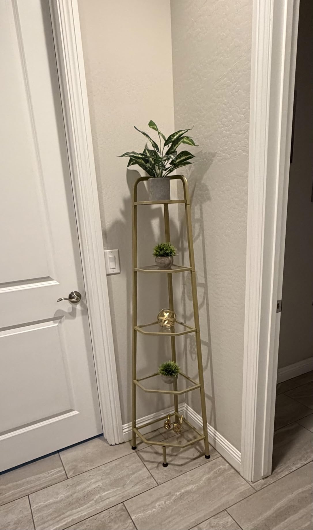 Corner Shelf, 5-Tier Ladder Corner Shelf, Ladder Bookshelf, 59.6