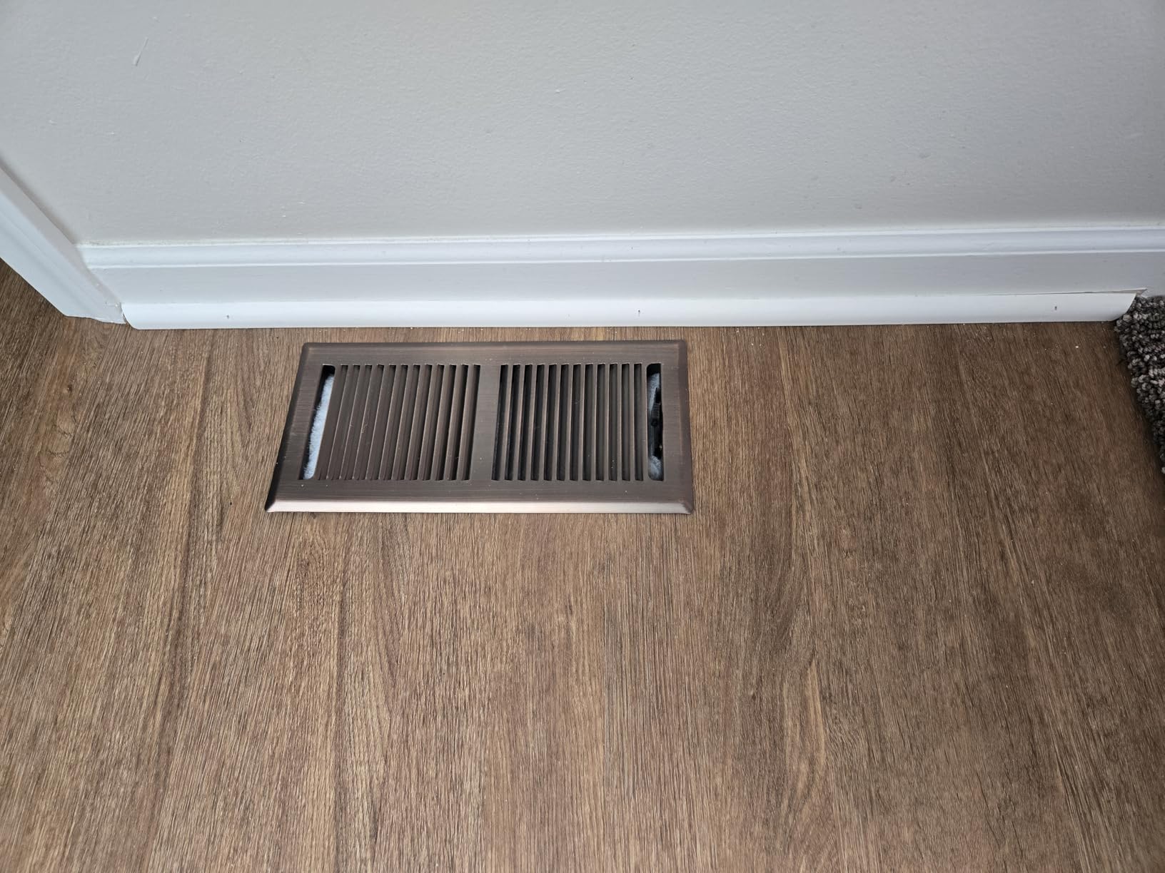 Home Intuition Contemporary Floor Vent Covers 4X10 Inch Floor Register with Mesh Cover Trap Heat and Air Walkable Metal Floor Vent for HVAC Duct, Polished Brass customer photo 1