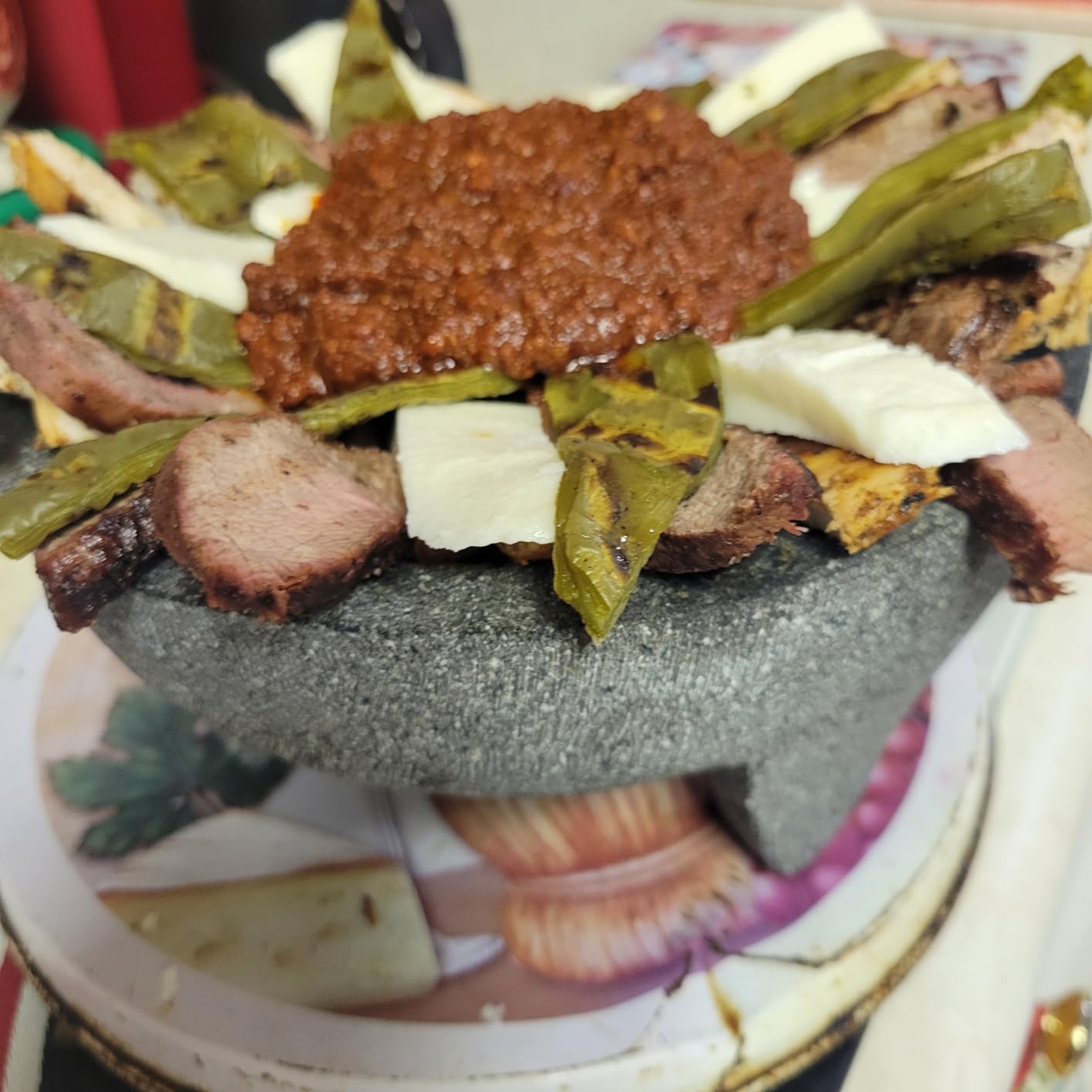 Authentic Molcajete Mexicano Made of Volcanic Rock | 3 Pcs Set (1 Mortar + 1 Pestle + 1 MexTowel) High-Heat Resistant, Mexican Mortar and Pestle Set, Guacamole Bowl and Masher customer photo 2