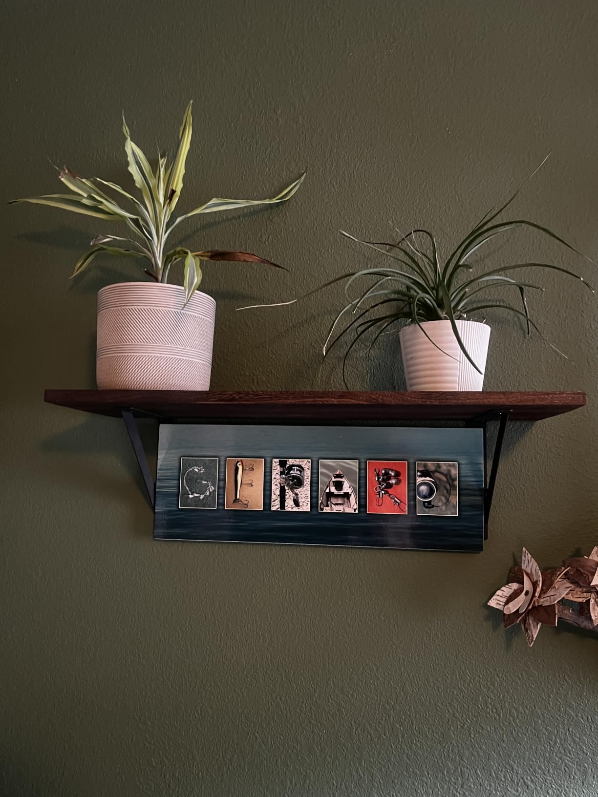Forbena 12 Inch Deep Floating Shelves for Wall Set of 3, Wooden Wall Bookshelf for Bedroom Books, Rustic Wood Hanging Bookshelves for Bathroom Living Room Office Storage (Dark Brown) customer photo 2