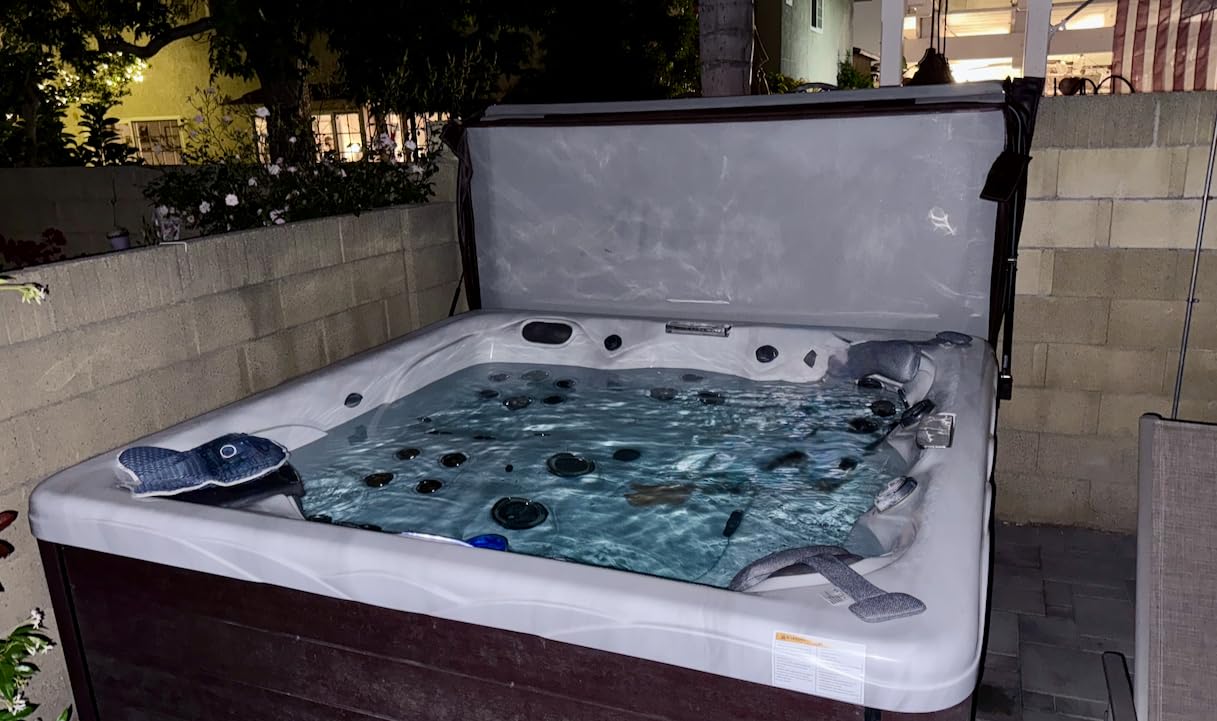 Utheer Hydraulic Hot Tub Cover Lifter for One-Person Spa Cover Removal | Hydraulic assist reduces lifting effort; powder-coated steel frame; fits tubs up to 96 in with 10-15 in rear clearance customer photo 2