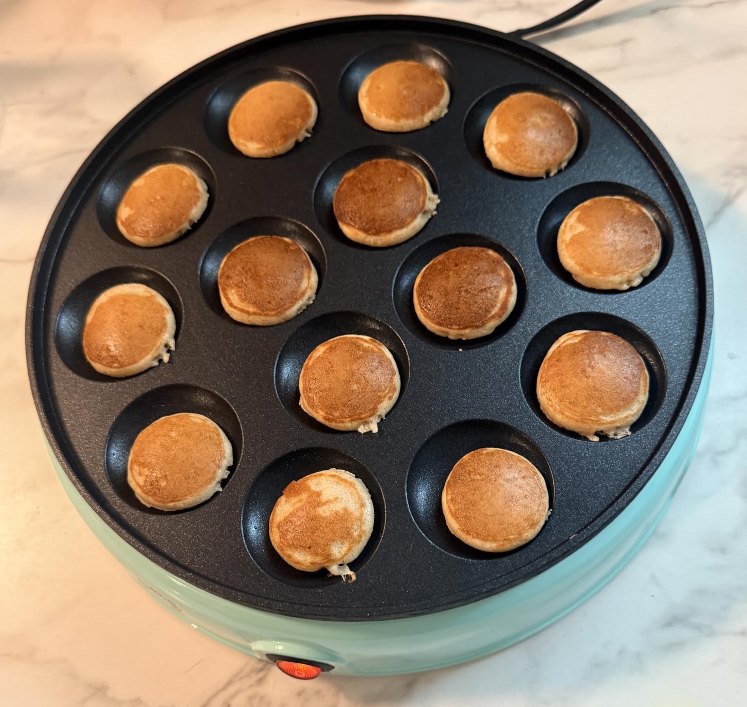 ULTICOR Mini Pancake Maker - 14-Hole Electric Poffertjes Pan - Non-Stick Dutch Mini Pancakes Griddle - Easy to Use, Easy to Clean - Perfect for Breakfast, Desserts, Snacks & More customer photo 1