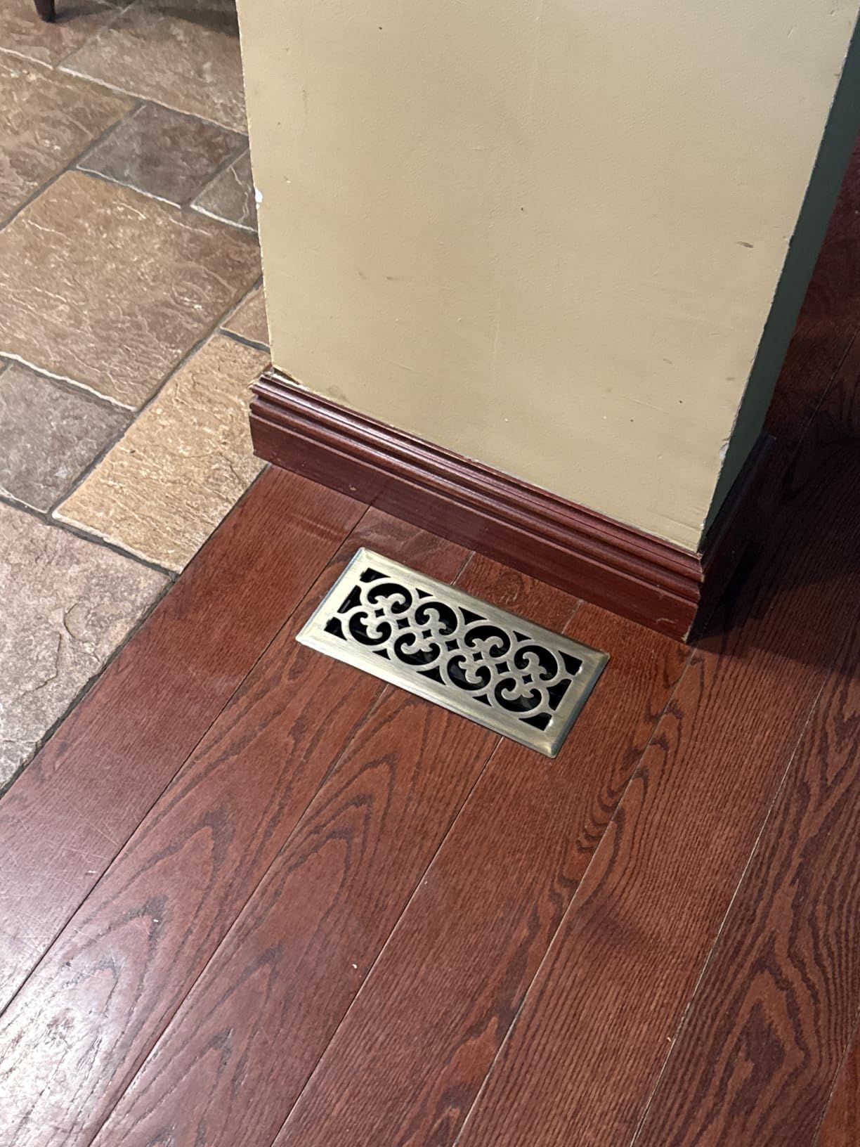 4x10 Inches 6 Pack Heavy Duty Walkable Floor Register - Easy Adjust Air Supply Lever Decorative Floor Vent Covers, Charlotte Design Vent Covers for Home - Antique Brass customer photo 1