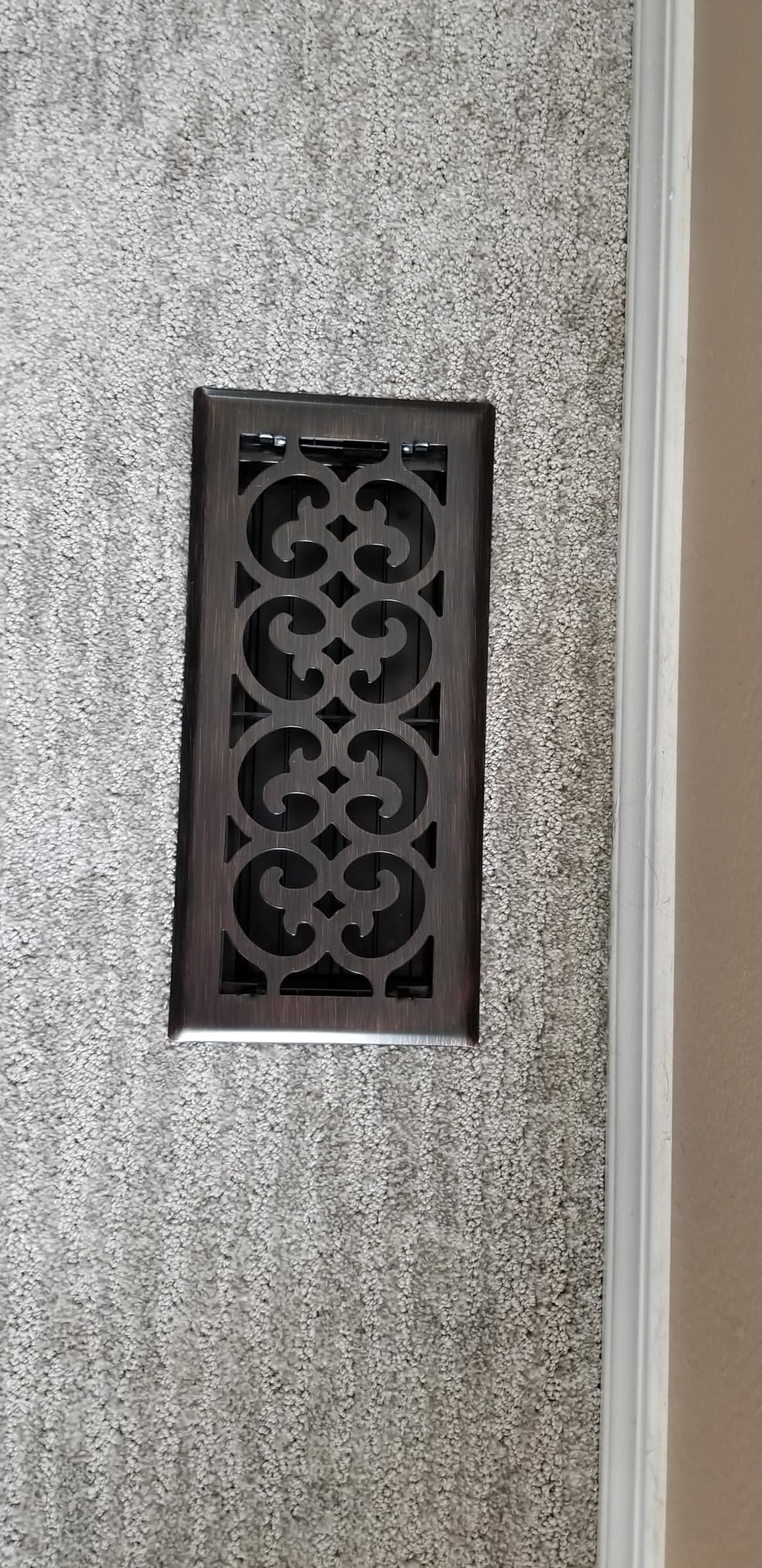 4x10 Inches 6 Pack Heavy Duty Walkable Floor Register - Easy Adjust Air Supply Lever Decorative Floor Vent Covers, Charlotte Design Vent Covers for Home - Antique Brass customer photo 2