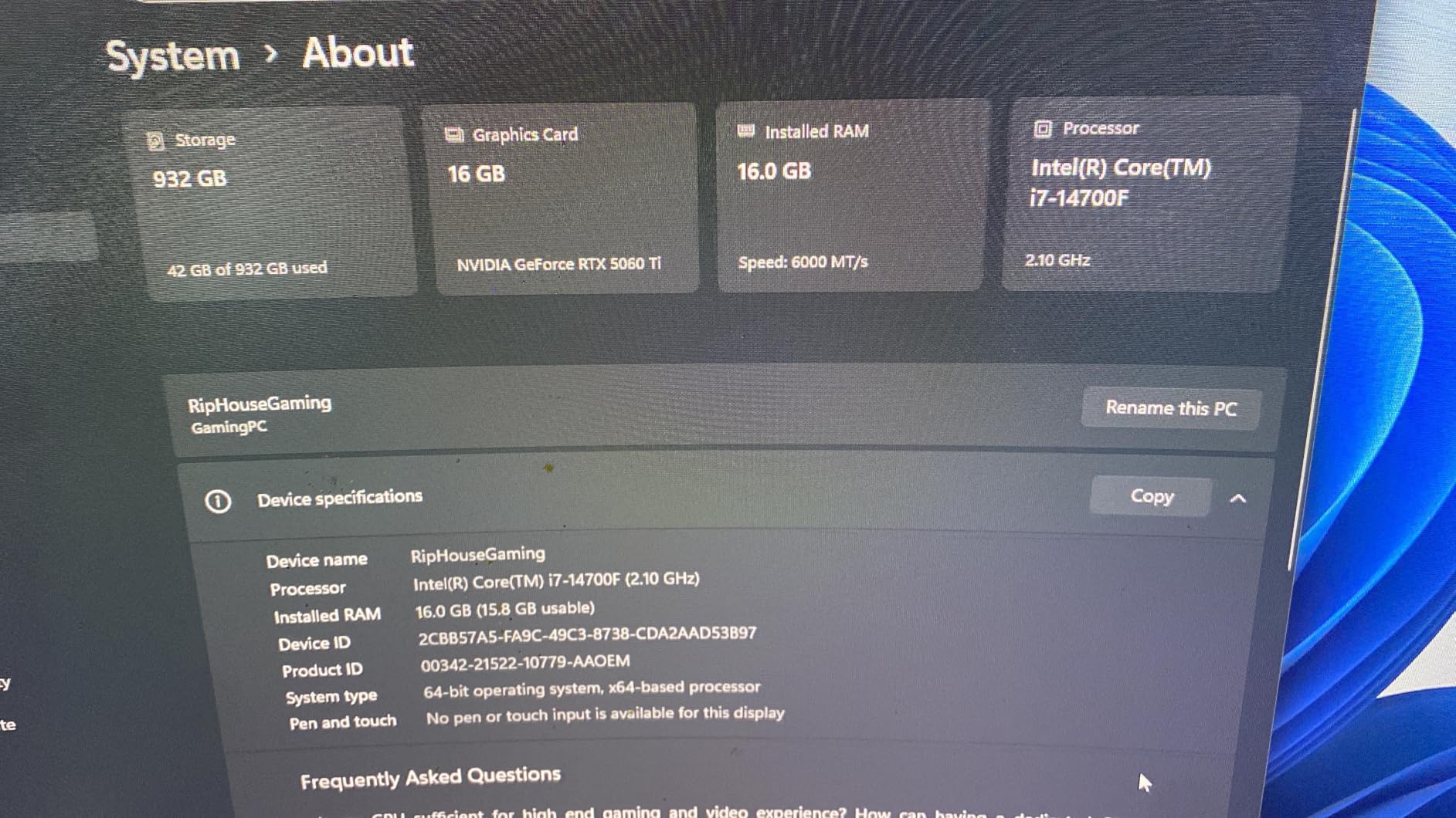 CyberPowerPC Gamer Xtreme Gaming PC, Intel Core i7-14700F, GeForce RTX 5060 Ti 8GB, 16GB DDR5, 1TB PCIe 4.0 SSD, WiFi, Win 11 (GXiVR8040A19) customer photo 1