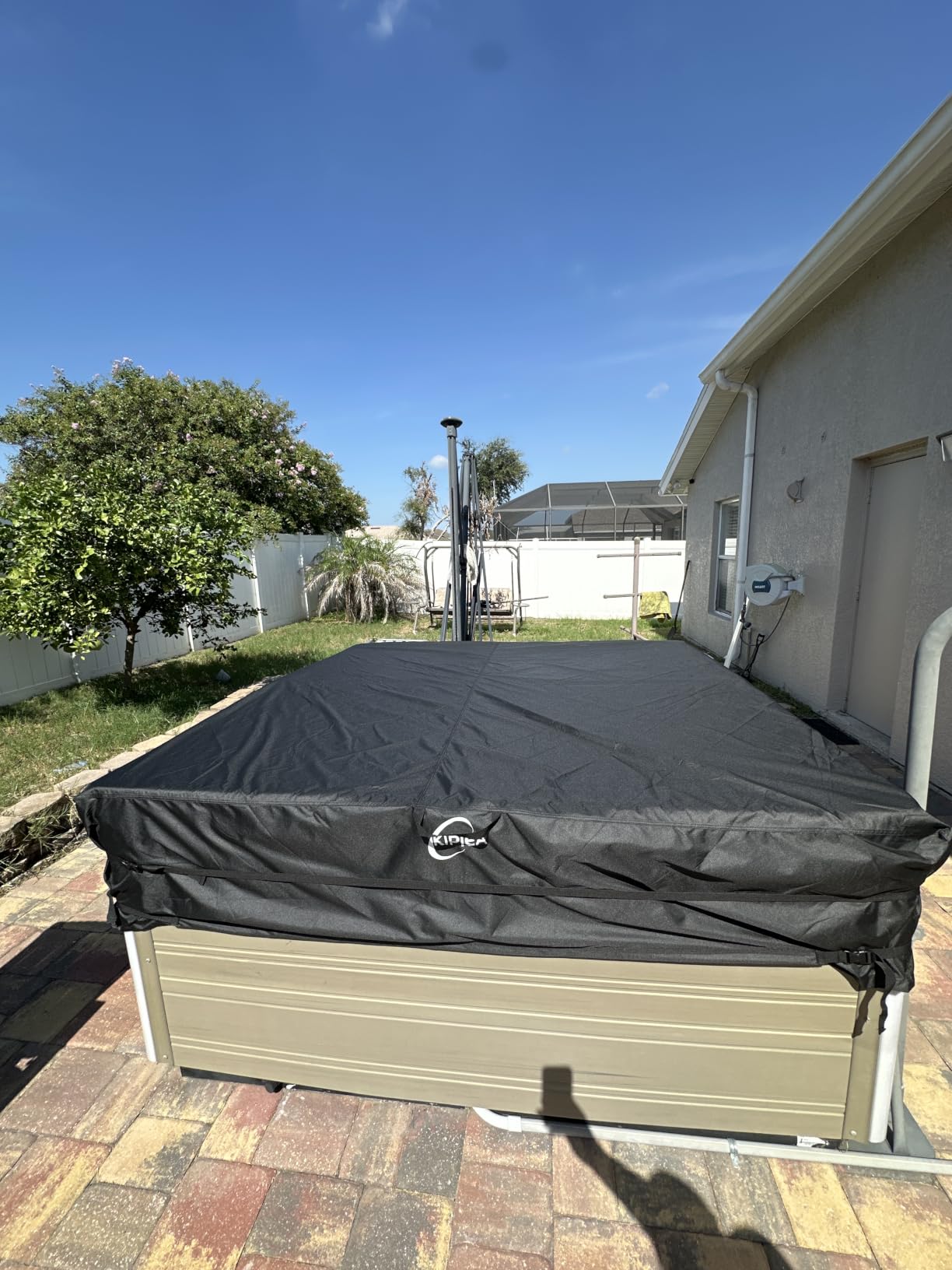 600D Outdoor Waterproof Square Hot Tub Cover Protector, Heavy Duty Polyester SPA Covers UV Protection Cover 88