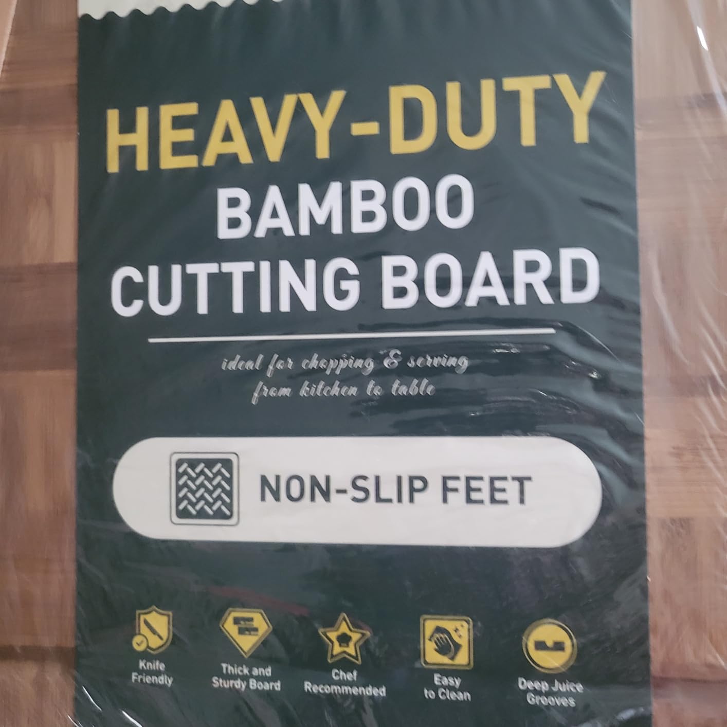 XXX Large Bamboo Cutting Board with Non Slip Feet and Over Sink Butcher Block Chopping Board Nice Solid Thick Wooden Juice Groove Huge Big XXL XLarge Best Hardwood Kitchen Counter Organic customer photo 1