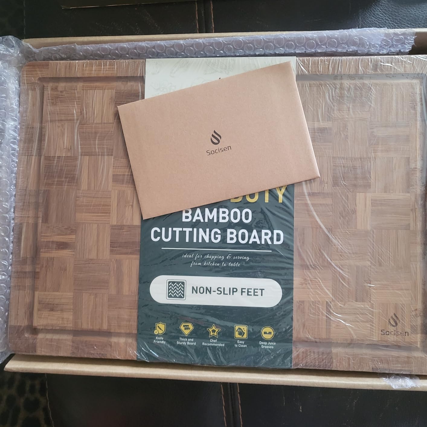 XXX Large Bamboo Cutting Board with Non Slip Feet and Over Sink Butcher Block Chopping Board Nice Solid Thick Wooden Juice Groove Huge Big XXL XLarge Best Hardwood Kitchen Counter Organic customer photo 2