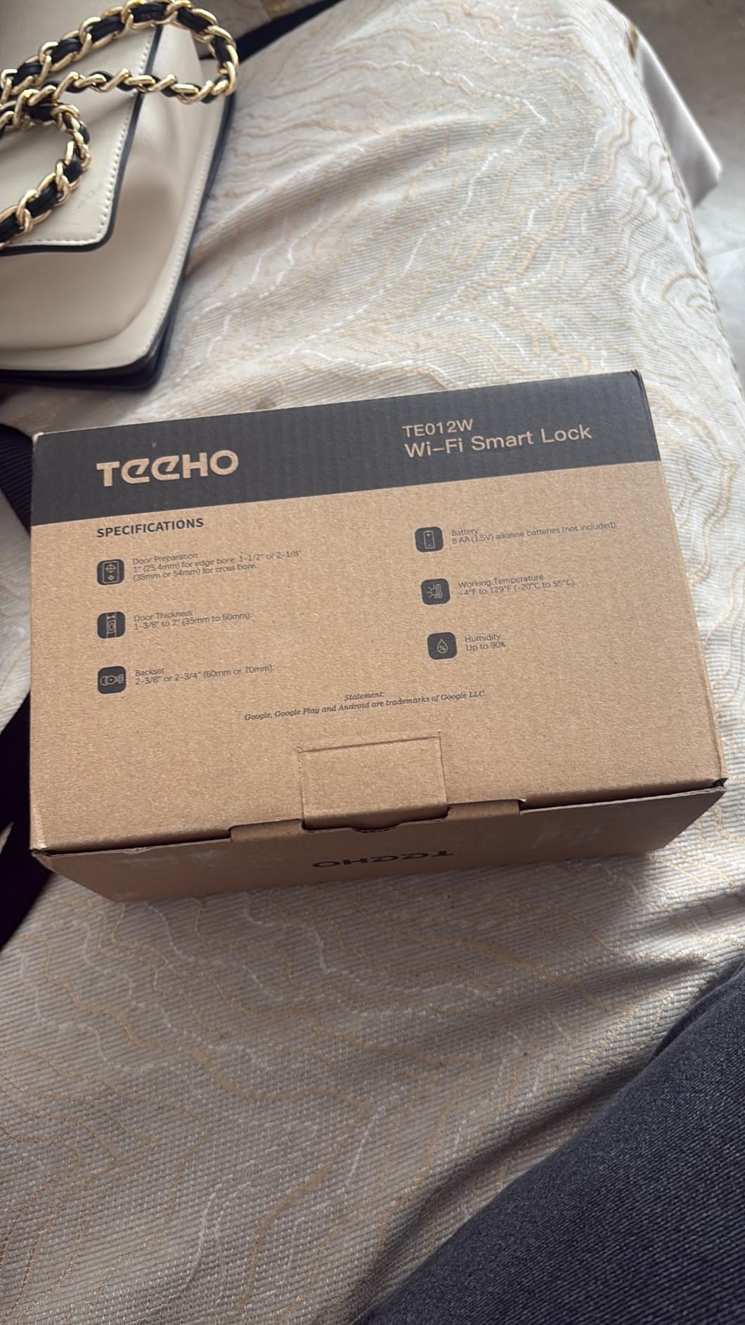 TEEHO TE012W WiFi Smart Lock, Fingerprint Door Lock with Built-in Wi-Fi, Keyless Entry Keypad Smart Deadbolt, App Remote Control, Alexa Compatible, IP55 Waterproof for Front Door - Matte Black customer photo 1