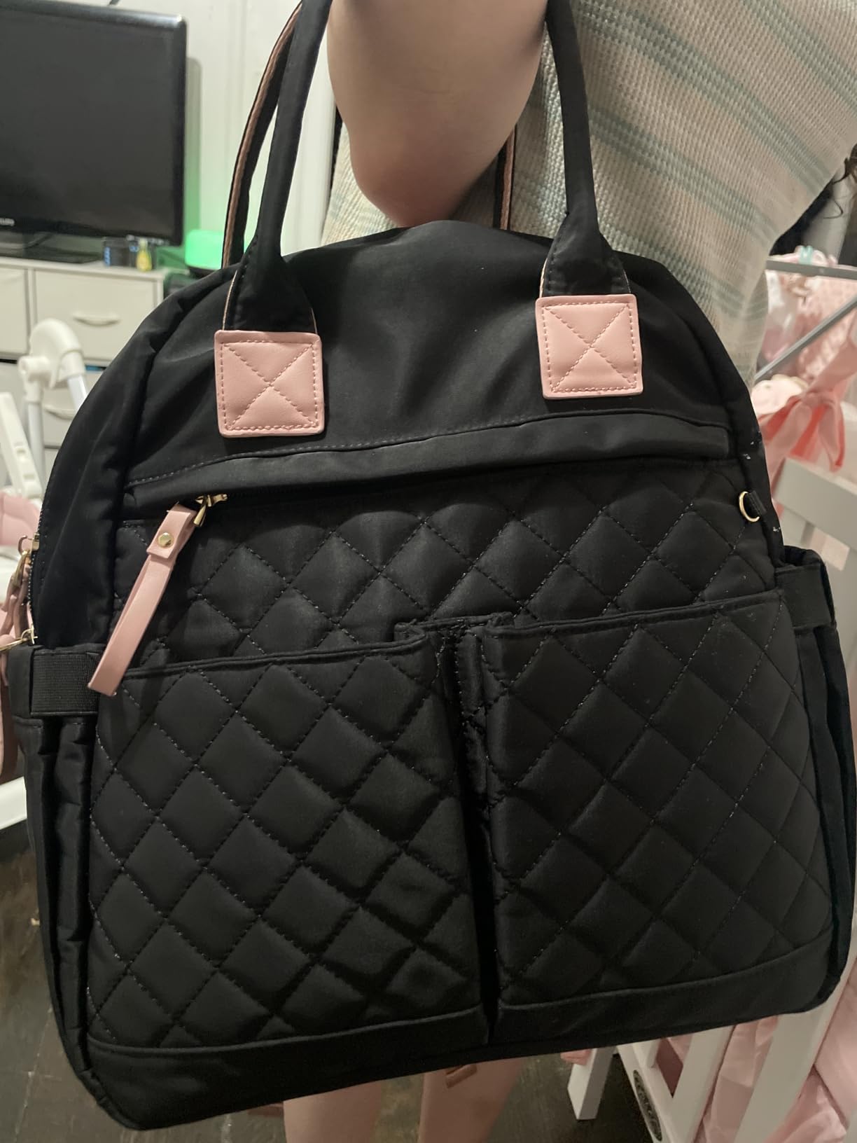 18 Pockets Large Diaper Bag Backpack, XL | Stroller Clips, Luggage Sleeve for Travel, 4 Insulated Pockets, Water-resistant, Easy to Clean customer photo 1