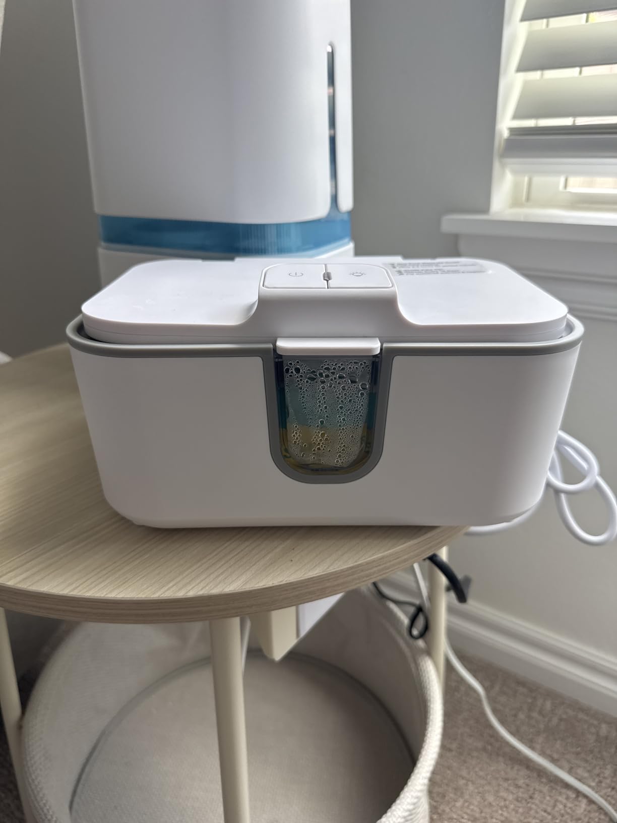 Baby Wipes Warmer, Larger Capacity Wipe Dispenser, Even Heating Diaper Wipe Warmer with Night Light, On/Off Switch, White customer photo 1