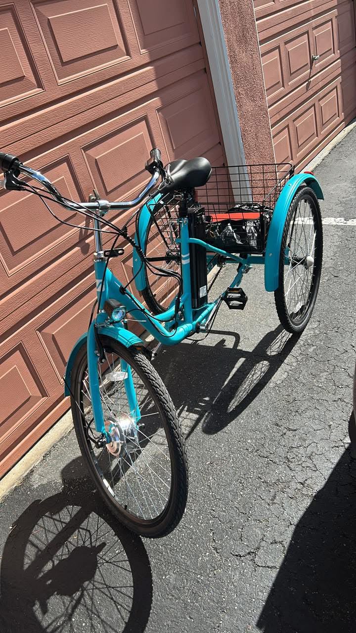VIRIBUS Electric Tricycle for Adults, 26 inch Electric Trike 250W(Peak 500W) with 468Wh Removable Battery, Motorized Adult Tricycle, 3 Wheel Electric Bike for Senior, E Trikes 330 lb. Teal customer photo 1