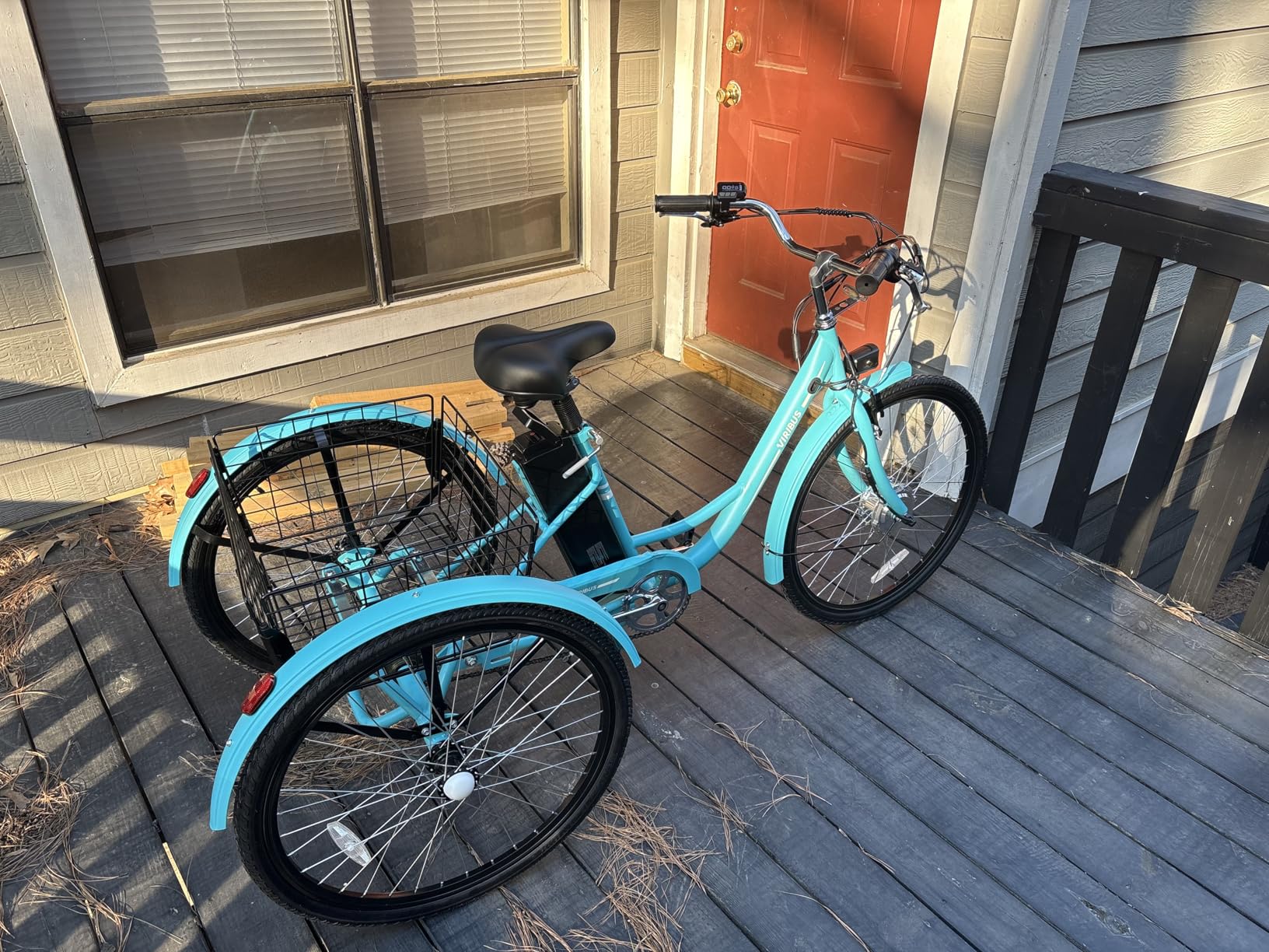 VIRIBUS Electric Tricycle for Adults, 26 inch Electric Trike 250W(Peak 500W) with 468Wh Removable Battery, Motorized Adult Tricycle, 3 Wheel Electric Bike for Senior, E Trikes 330 lb. Teal customer photo 2