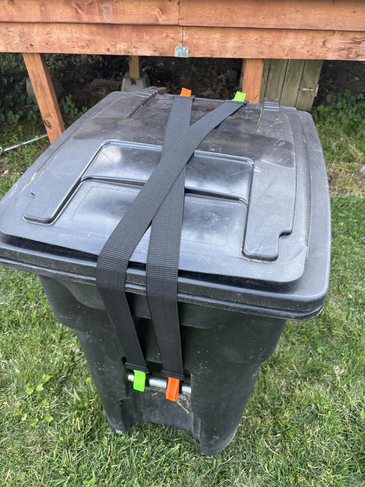Trash Can Locks for Animals, 2 Pack Adjustable Garbage Can Locks with Reflective Strips, Trash Bin Locks for Animals, Raccoon and Animal Proof, Prevent Odor from Spreading, Fits Multiple Sizes Cans customer photo 2