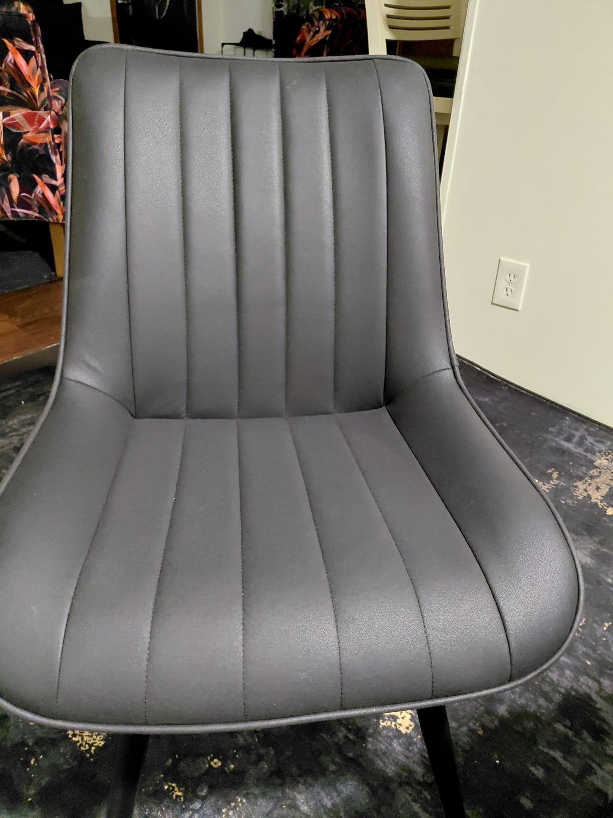 Nalupatio Modern Dining Chairs Set of 6, Fabric Dining Room Chairs with Soft Backrest and Seat, Comfortable Thick Cushion Upholstered Side Chairs with Metal Legs for Kitchen, Black customer photo 1