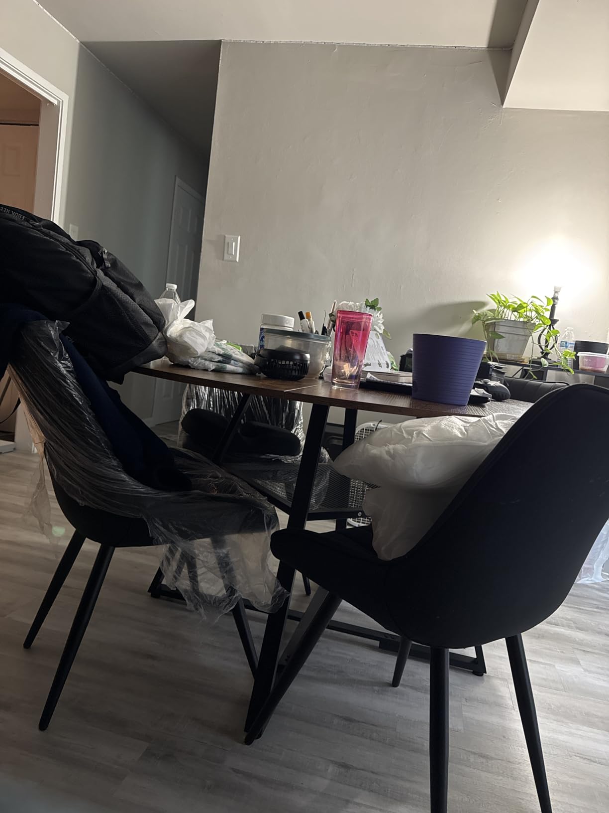 Nalupatio Modern Dining Chairs Set of 6, Fabric Dining Room Chairs with Soft Backrest and Seat, Comfortable Thick Cushion Upholstered Side Chairs with Metal Legs for Kitchen, Black customer photo 2